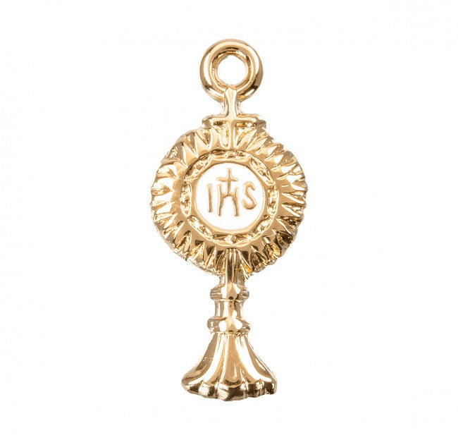 Colgante de custodia de oro sobre plata de ley
