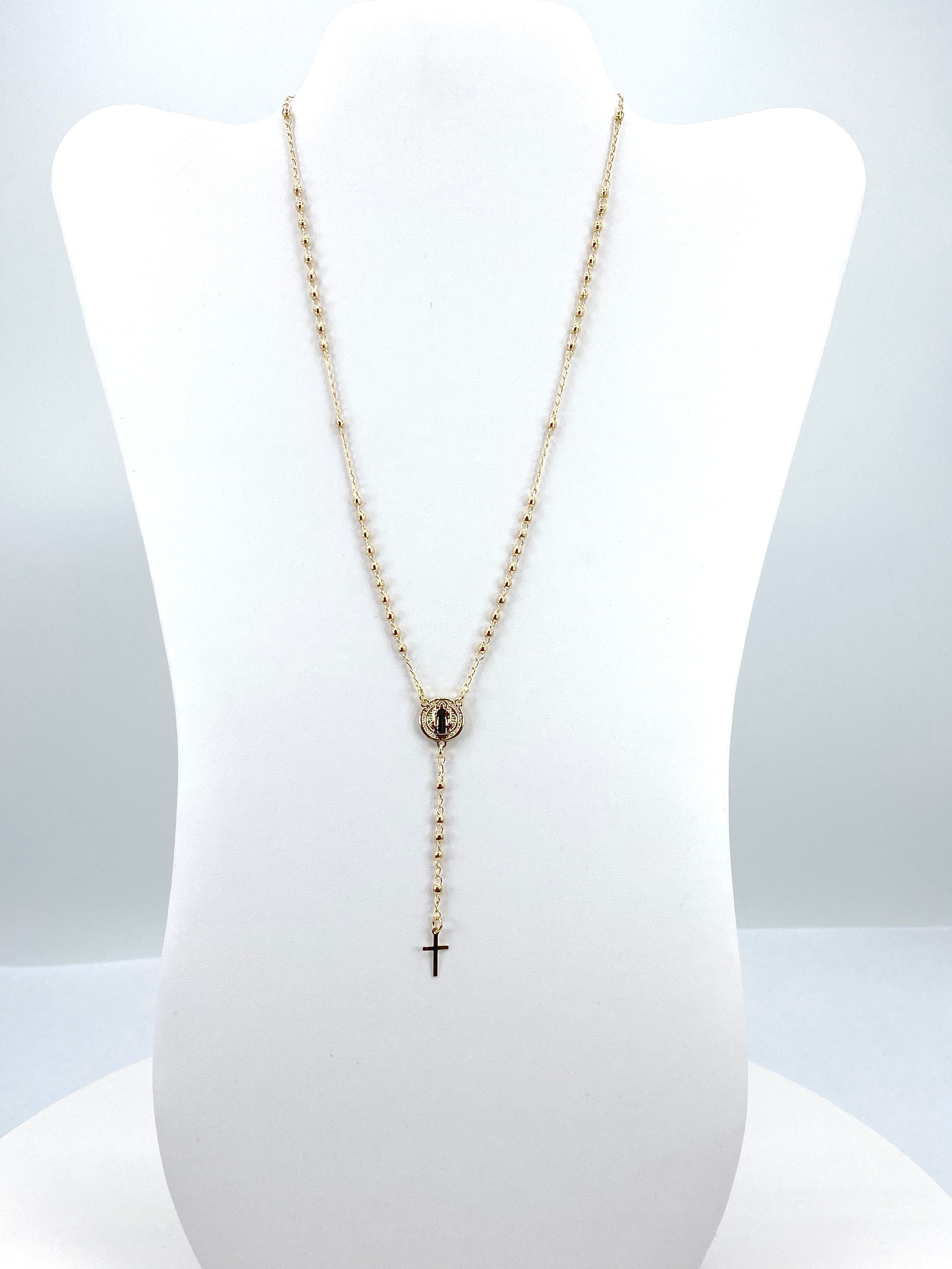 Collar rosario con medalla de San Benito