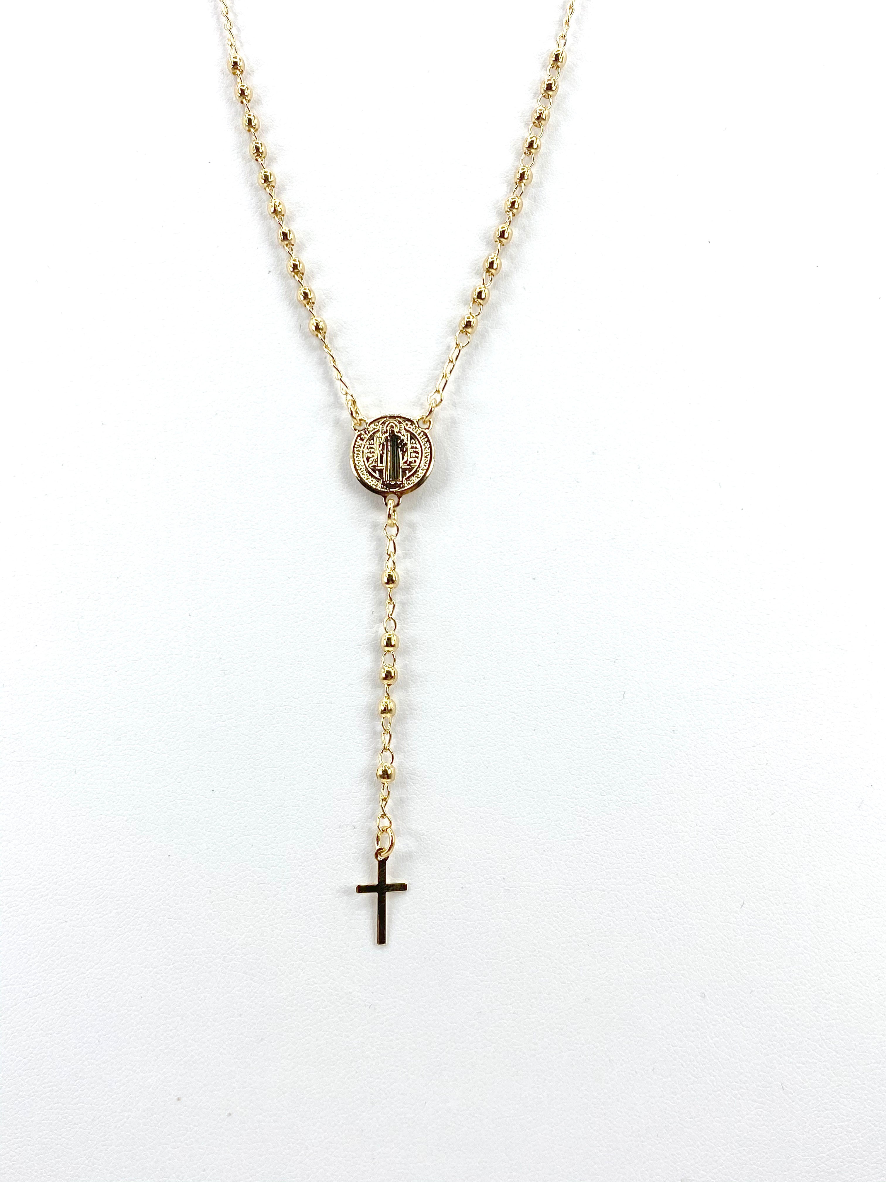 Collar rosario con medalla de San Benito