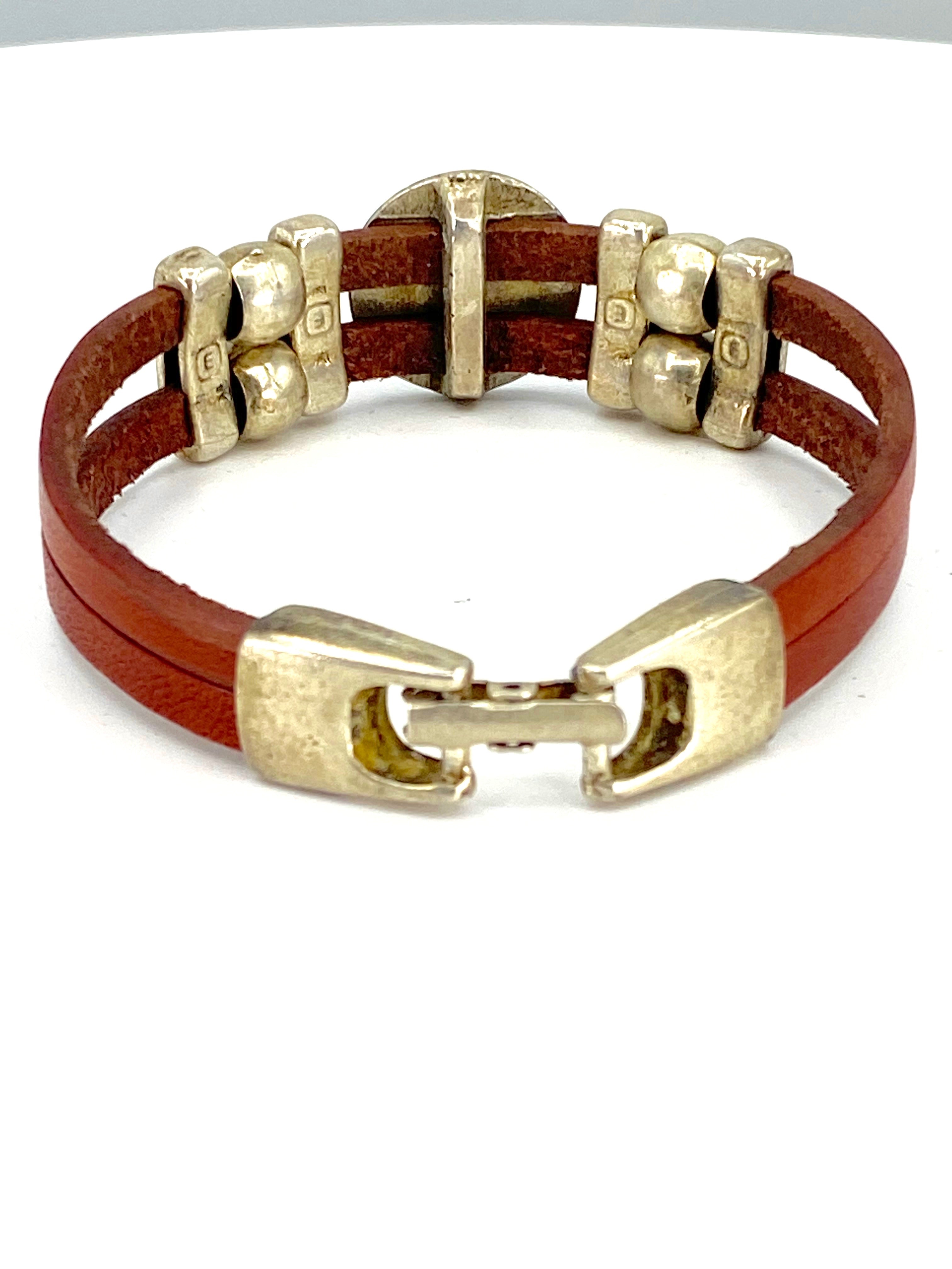 Vintage The Holy Spirit Bracelet handmade jewelry with Leather straps  by Graciela's Collection