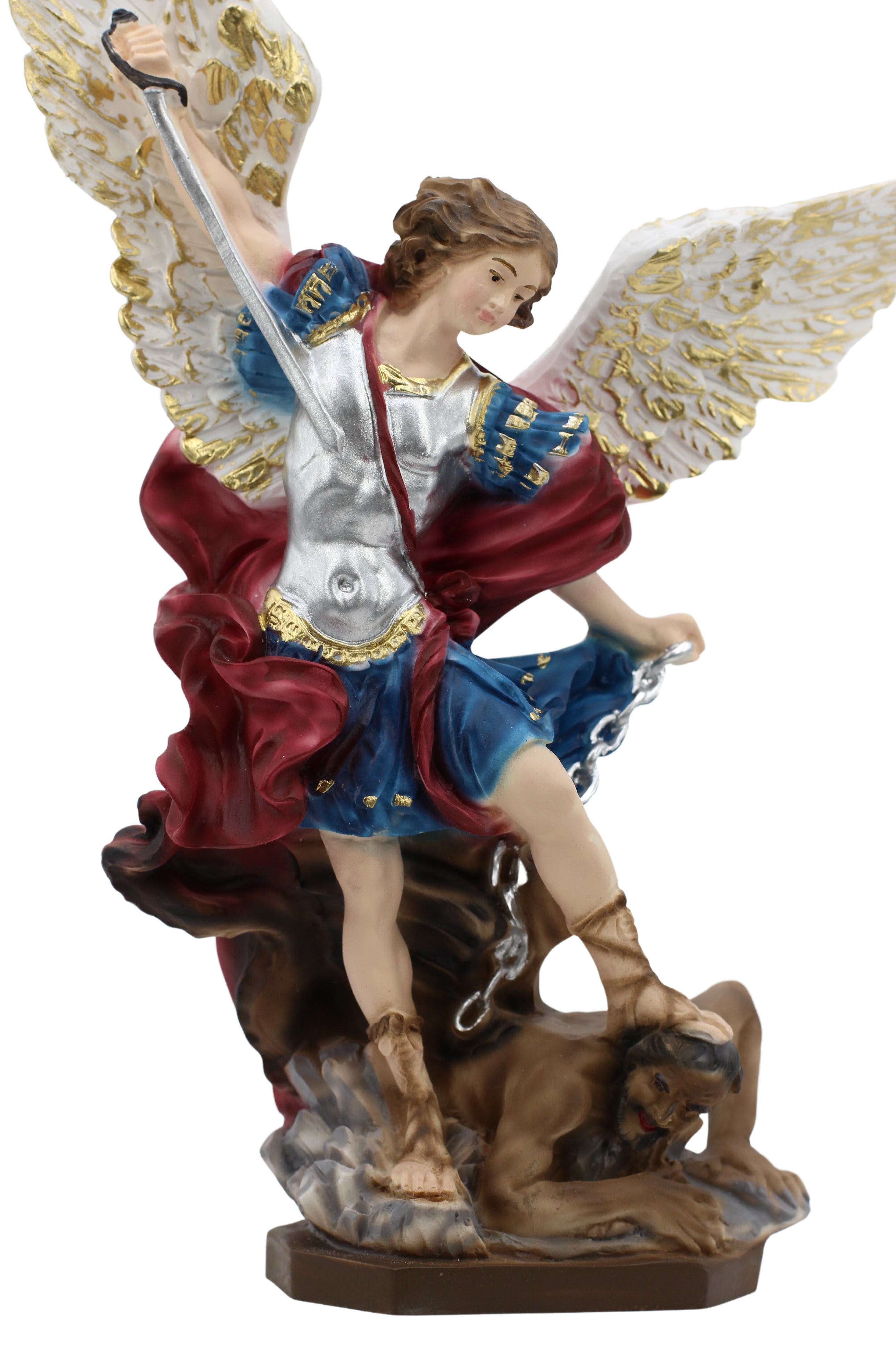 The Faith Gift Shop Saint Michael The Archangel  statue - Hand Painted in Italy - Our Tuscany Collection - Estatua de San Miguel Arcangel