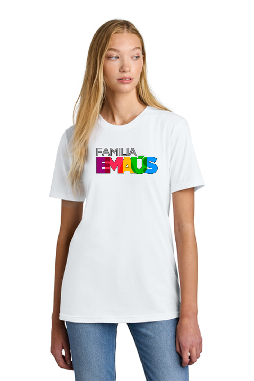 Familia Emmaus White Unisex T-shirt - Printed Logo