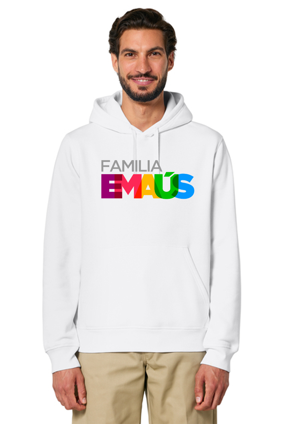 Familia Emmaus White Hoodie Sweaters - Printed Logo