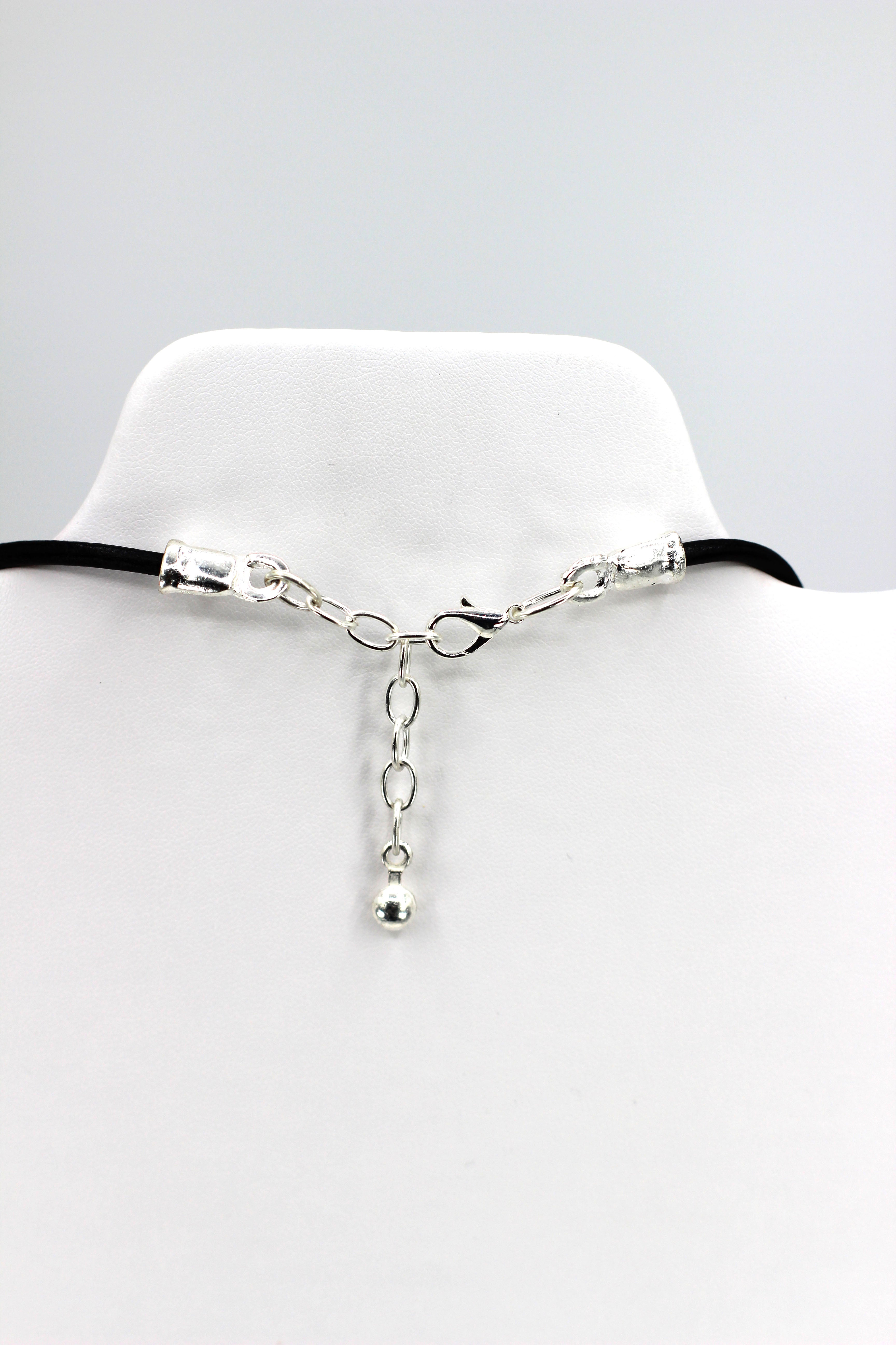 Vintage Necklace of The Sacred Family and The Holy Spirit Handmade Jewelry with Genuine Leather strap by Graciela's Collection