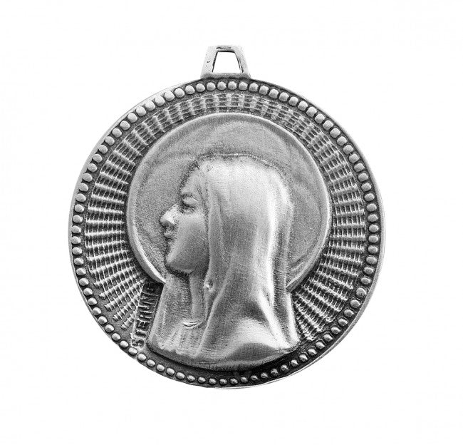 Medalla redonda de Cristo en agonía en plata de ley 