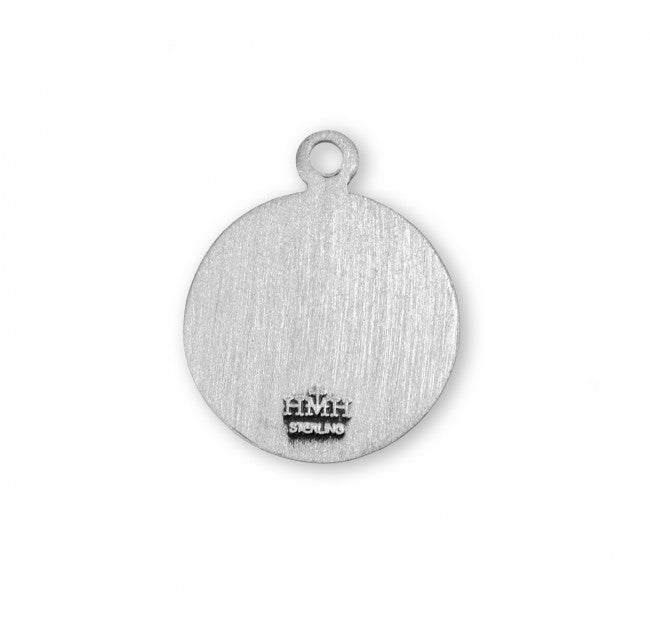 Medalla redonda de plata de ley del Santo Bautismo