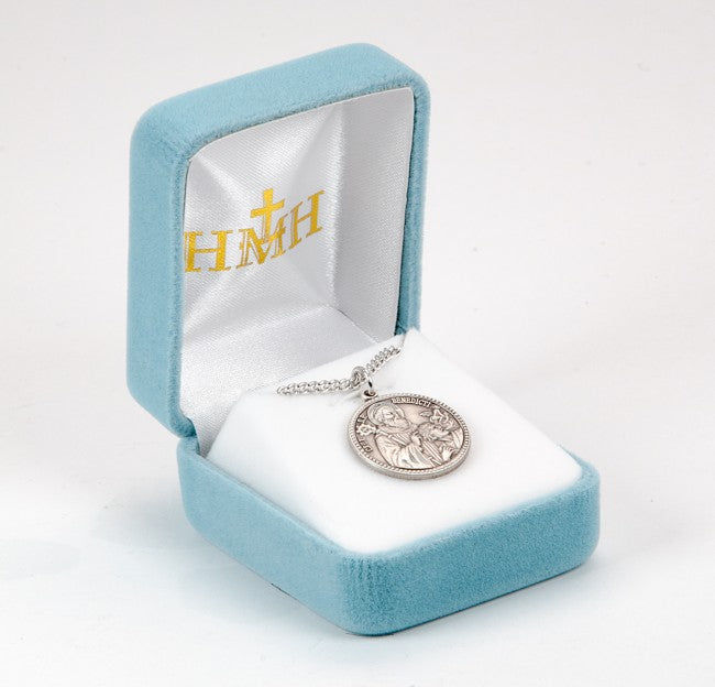 Medalla redonda de San Benito en plata de ley 