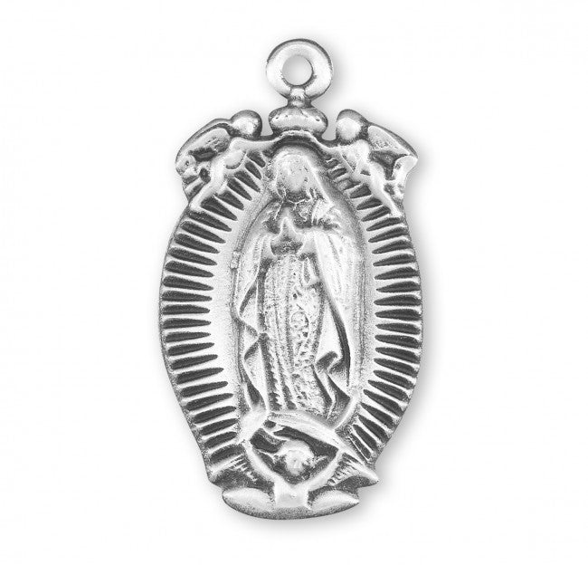 Medalla de plata esterlina de Nuestra Señora de Guadalupe