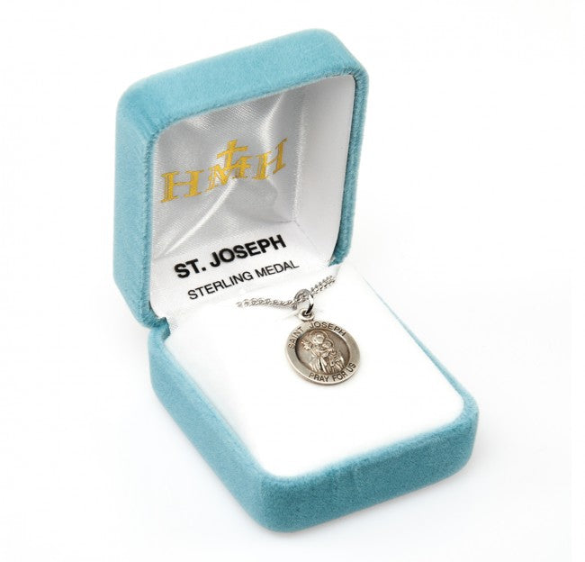 Medalla redonda de plata de ley de San José 