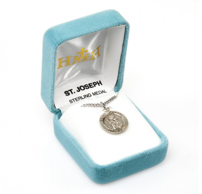 Medalla redonda de plata de ley de San José 