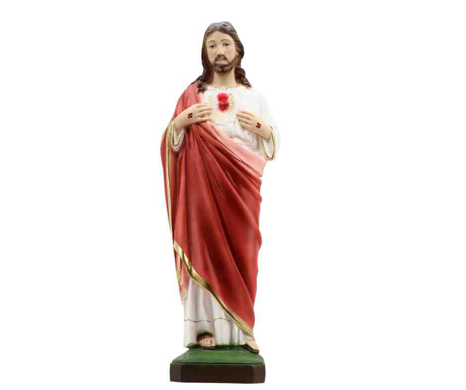 Estatua del Sagrado Corazón de Jesús de The Faith Gift Shop - Pintada a mano en Italia - Nuestra colección de Toscana - / Sagrado Corazon de Jesus