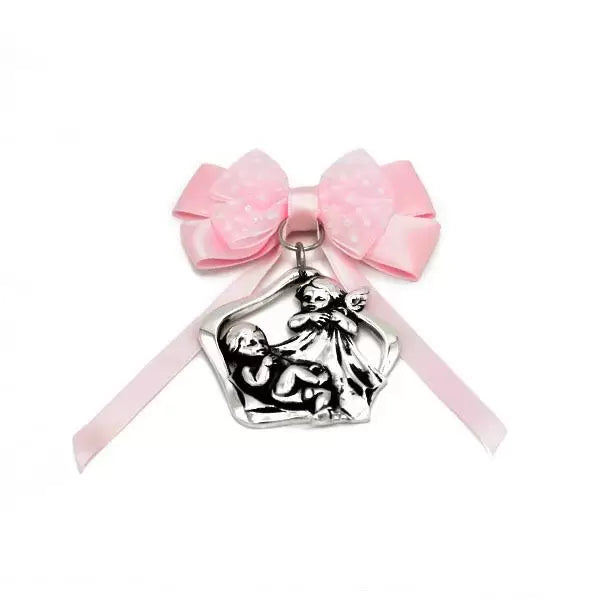 Medallas de cuna con cinta de raso