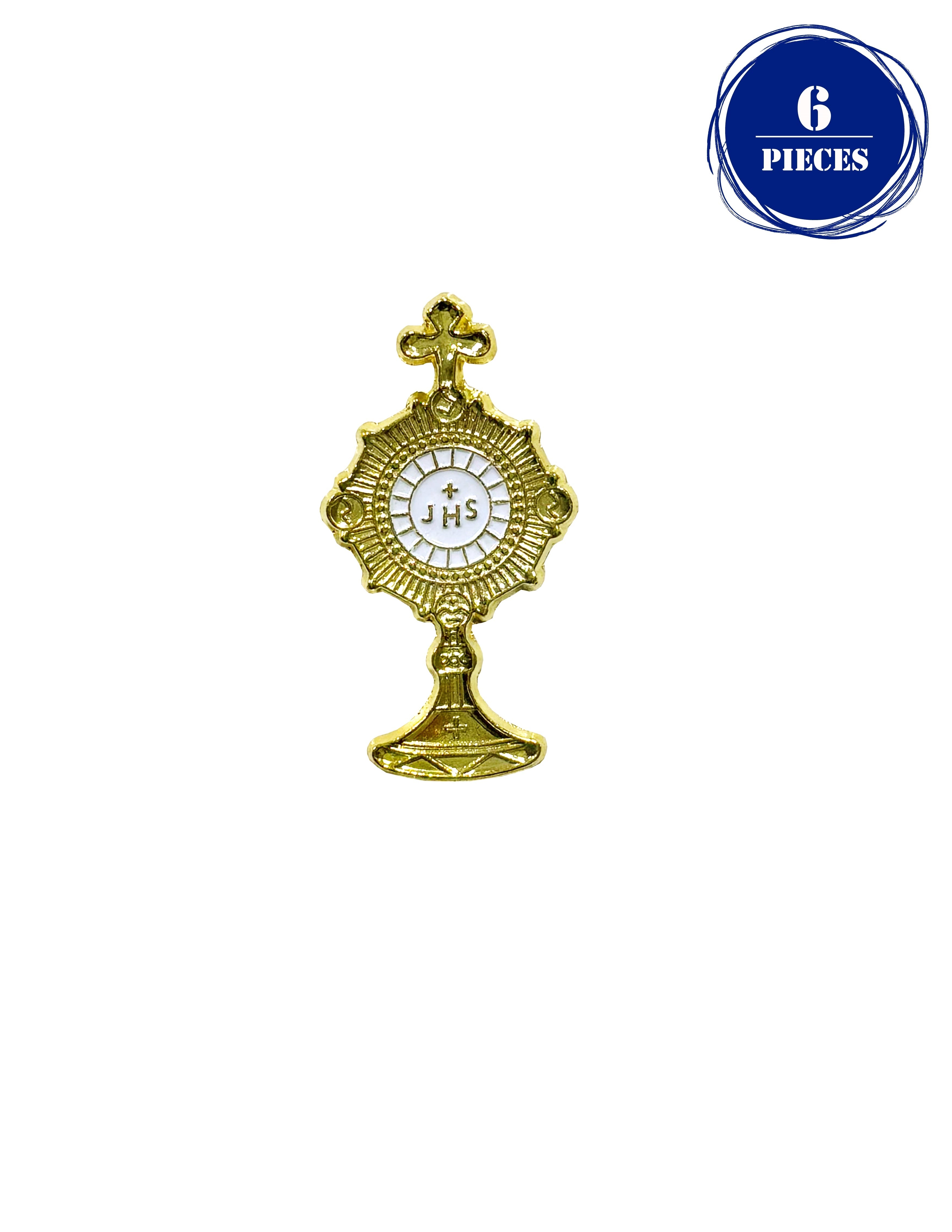 Pin de solapa de custodia esmaltado en oro y blanco