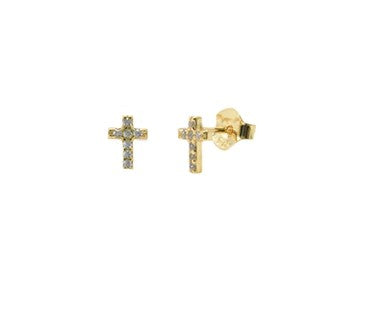 Pendientes de cruz en plata de ley 925