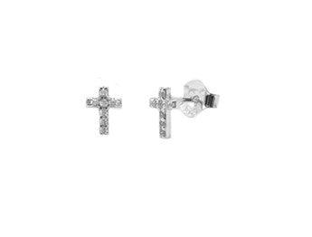 Pendientes de cruz en plata de ley 925