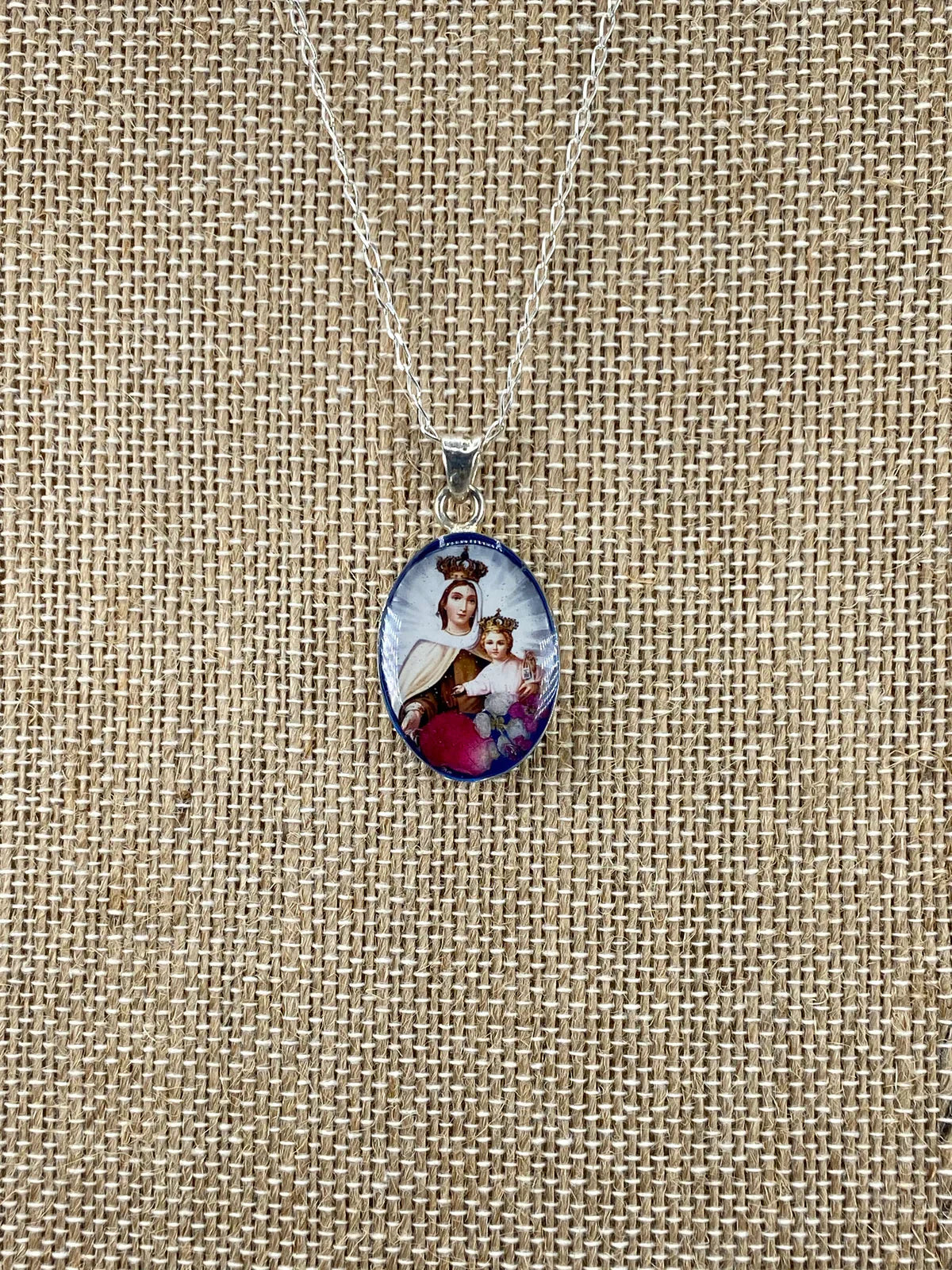 Medalla con Flores Nuestra Señora del Carmen