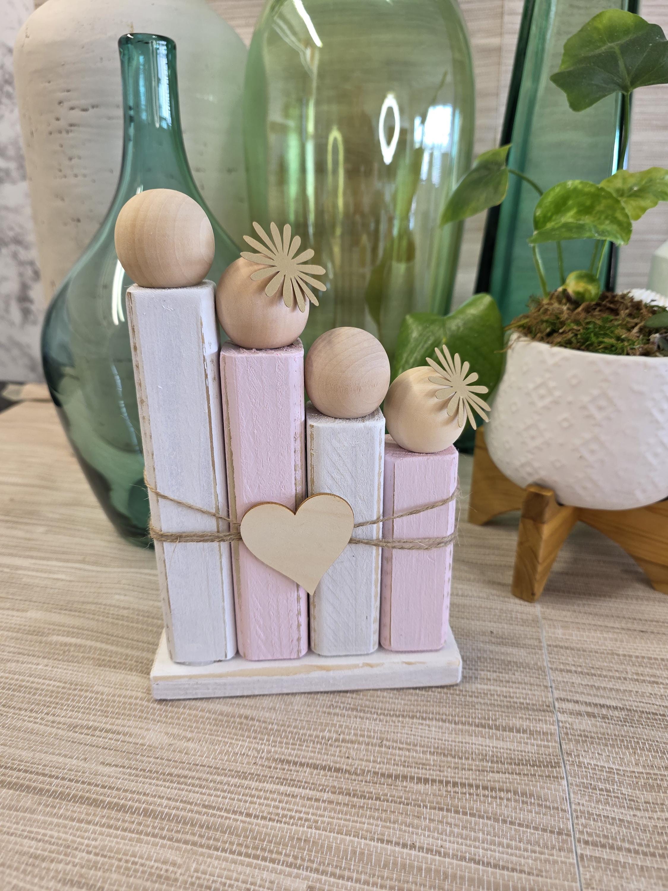 Family Wooden People Blocks - Family Sweet Set of 4 Ref. 008