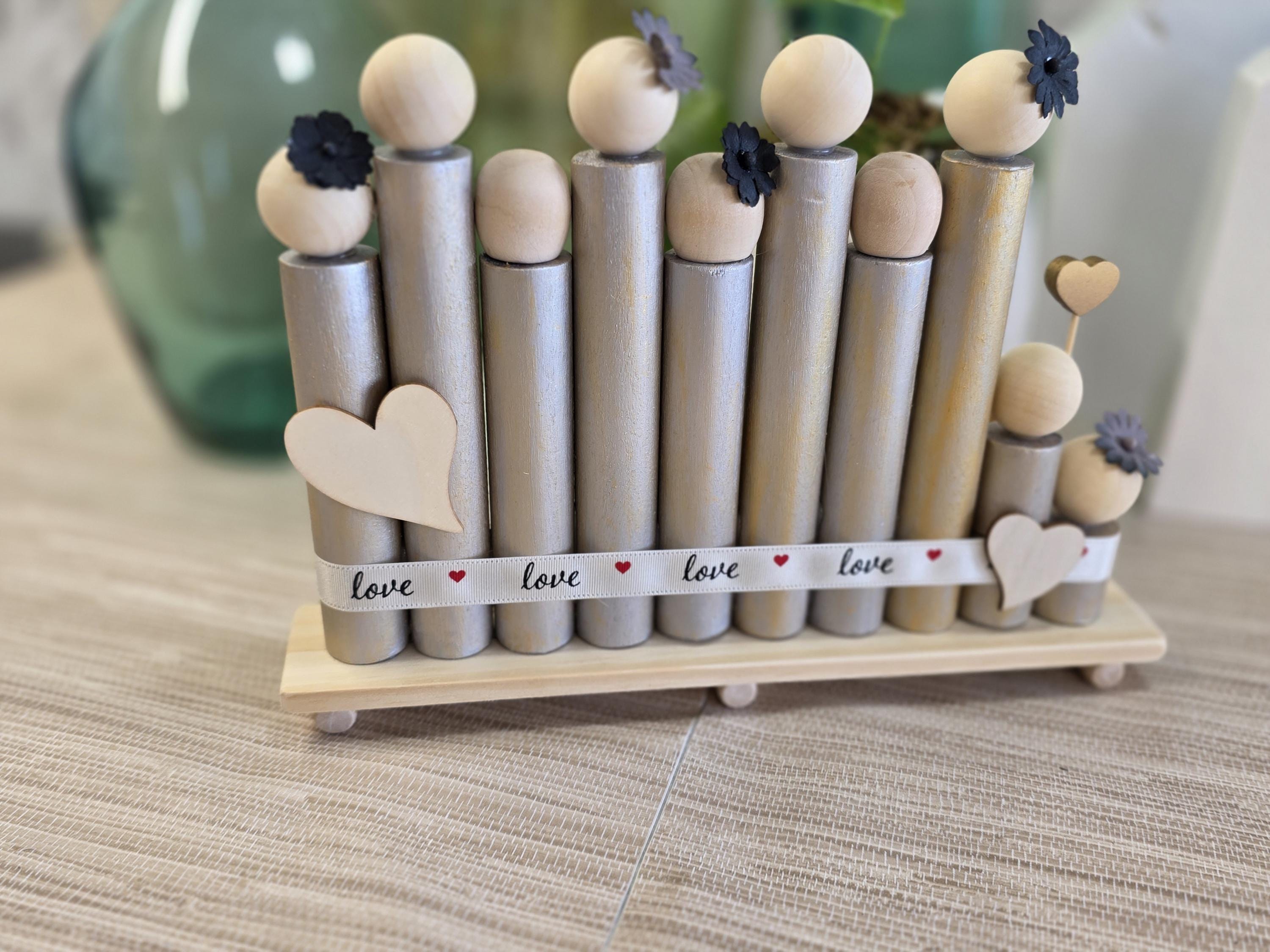 Family Wooden People Blocks - Big Family Siver Ref. 002