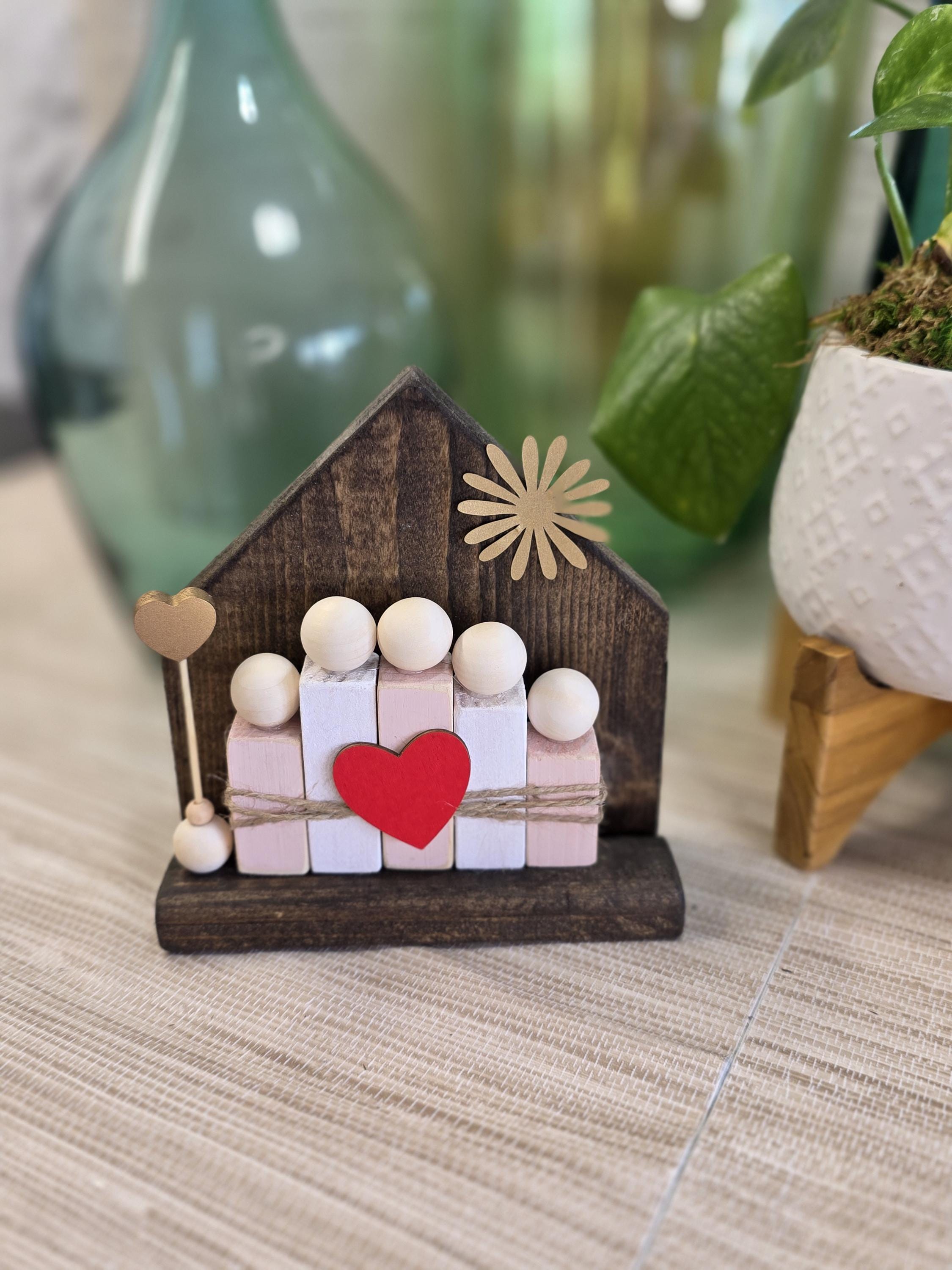 Family Wooden People Blocks - Family in House Ref. 001
