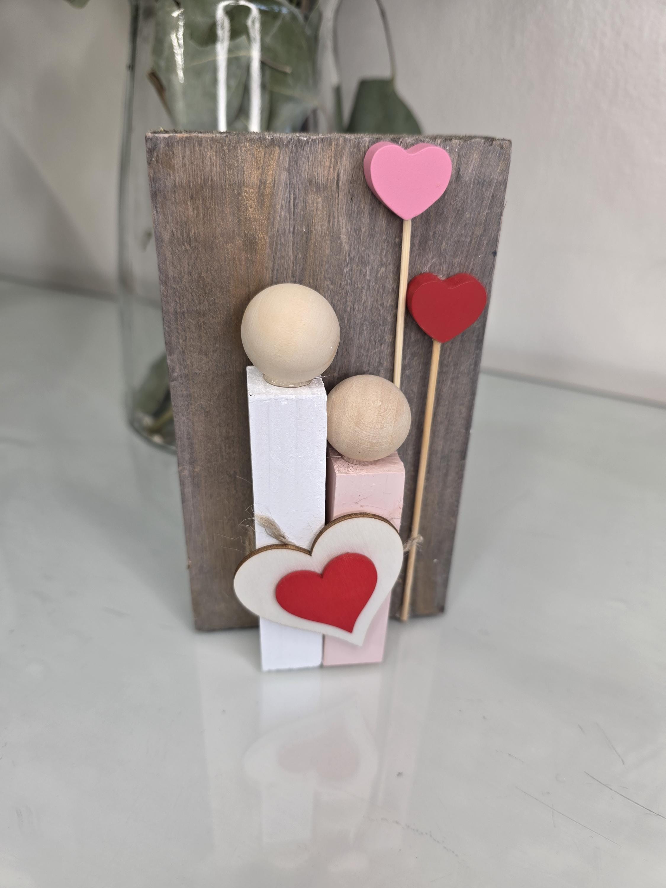 Valentine's Wooden Couple Blocks – Handmade Home Decor