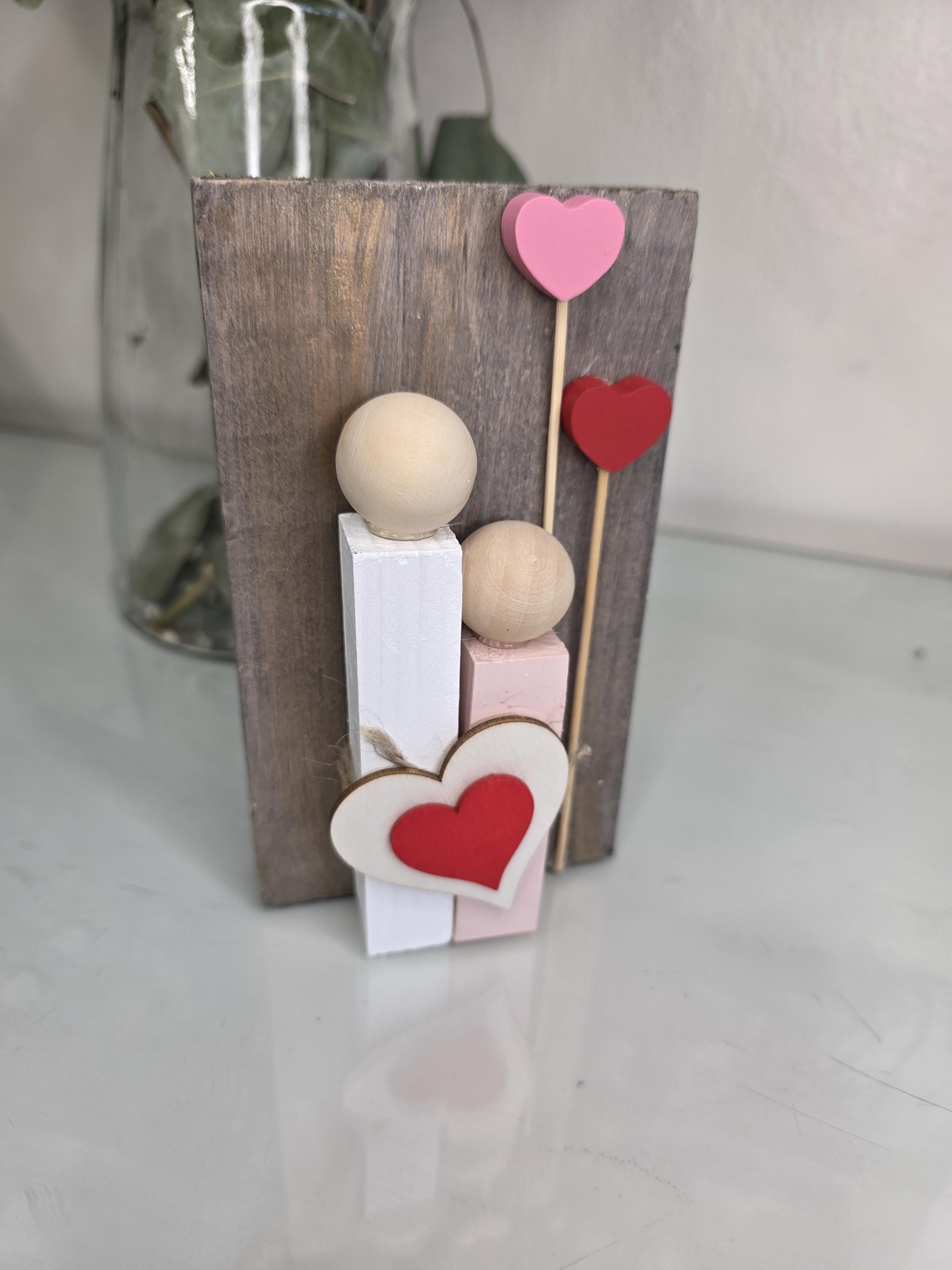 Valentine's Wooden Couple Blocks – Handmade Home Decor