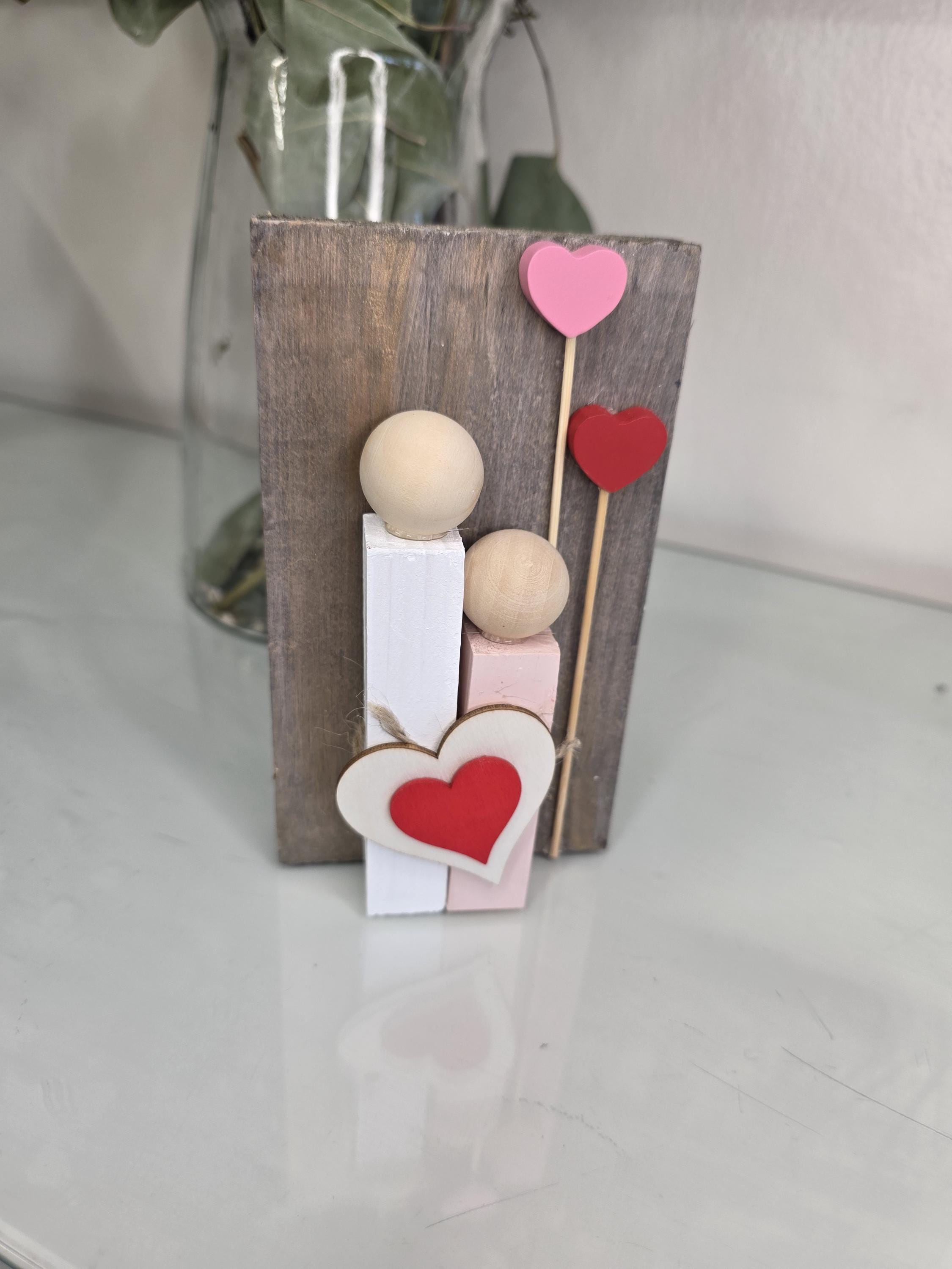 Valentine's Wooden Couple Blocks – Handmade Home Decor