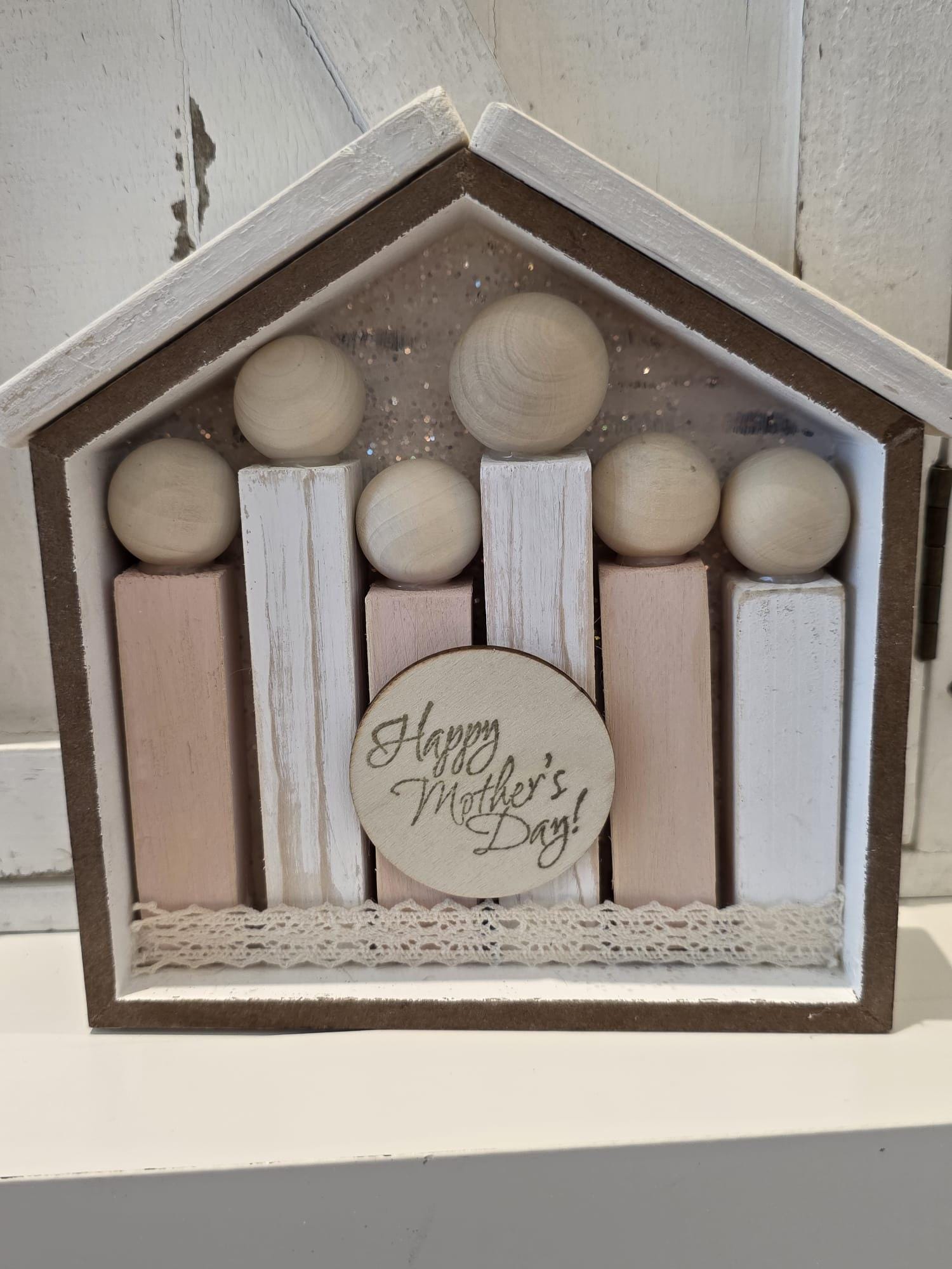 Happy Mother’s Day Family Wooden People Blocks . Ref. 013