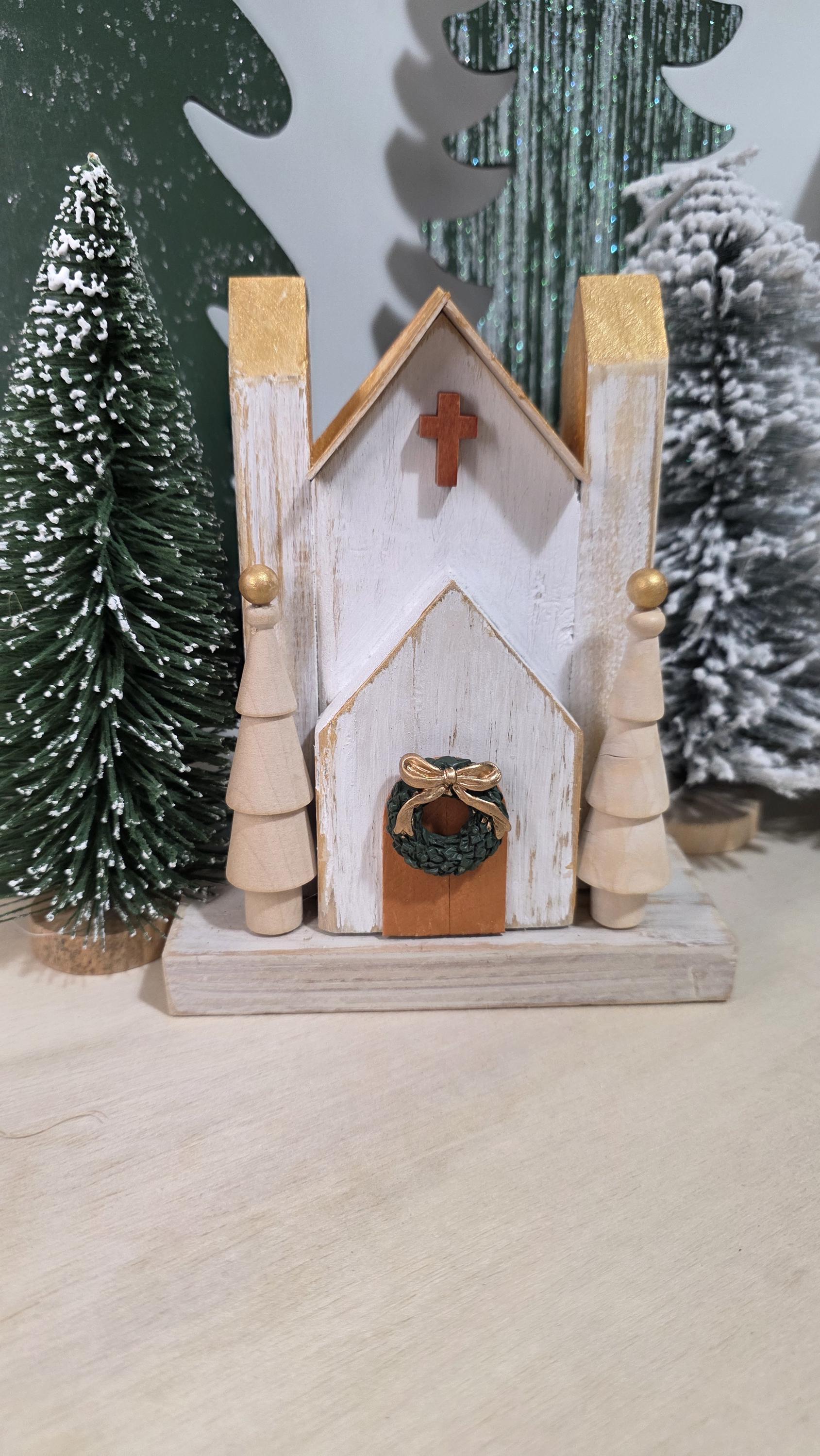 Christmas Church Church with hooks Ref. 010