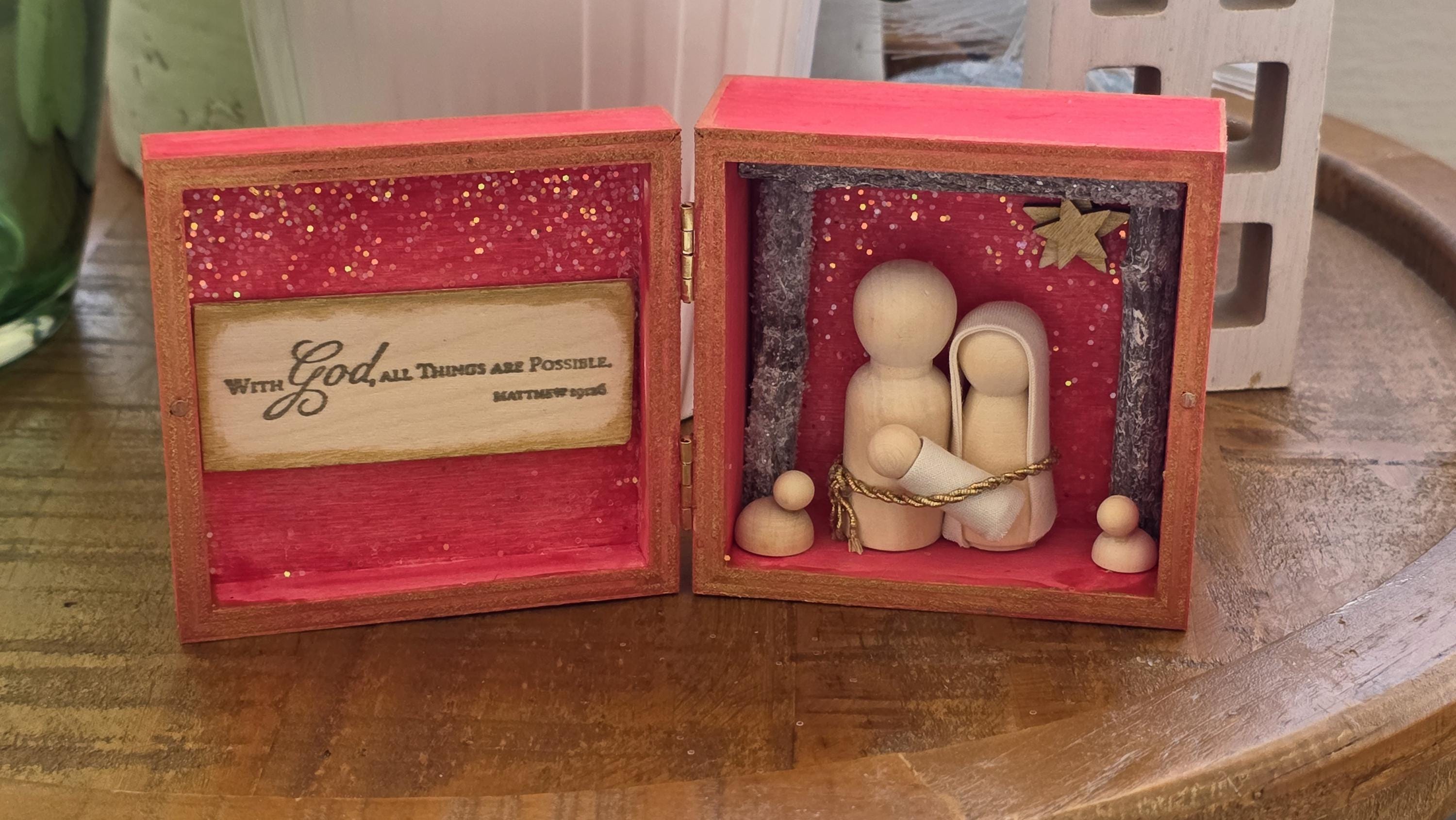 Nativity Set Square Red Box