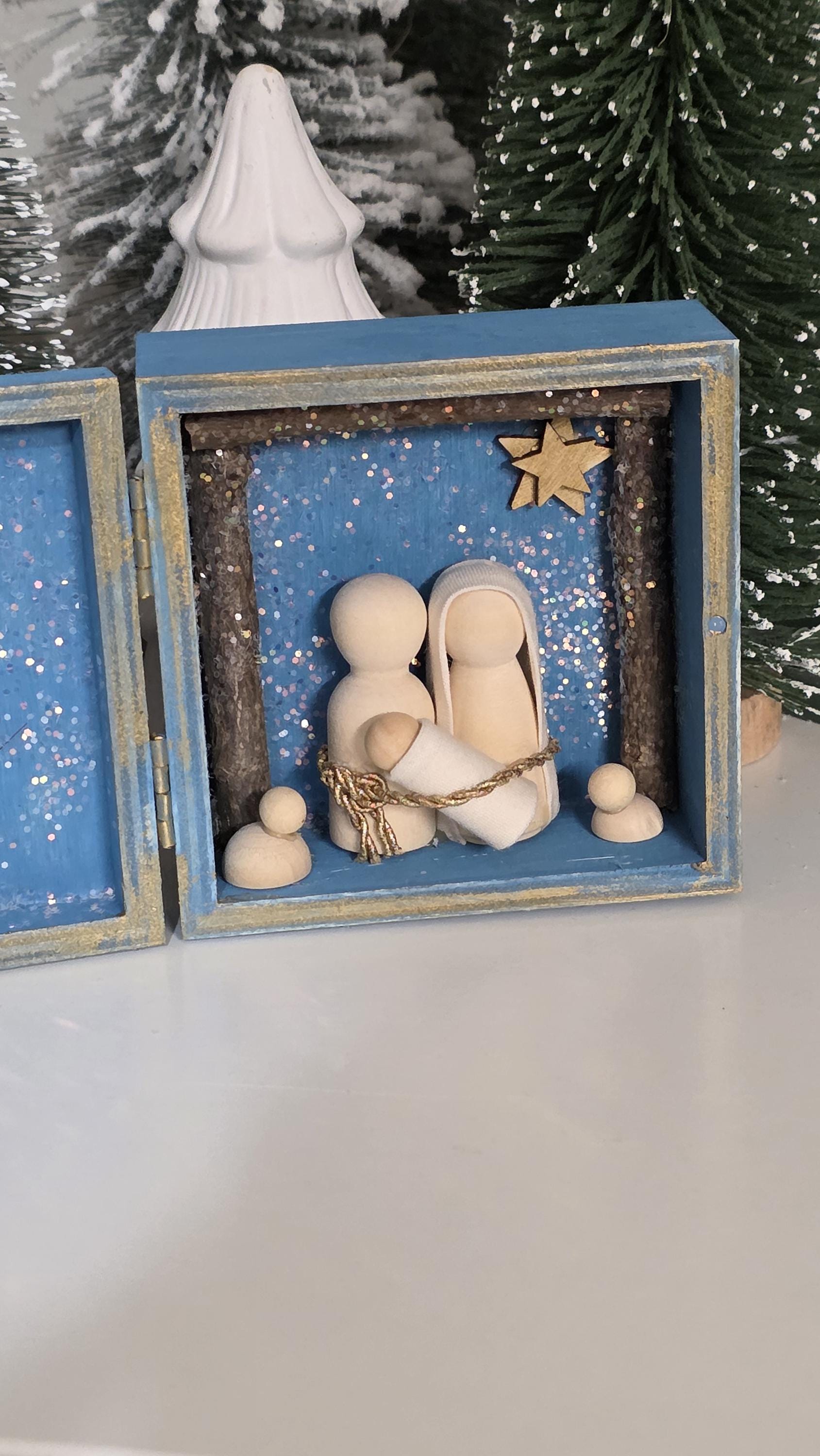 Nativity Set Square Blue Box