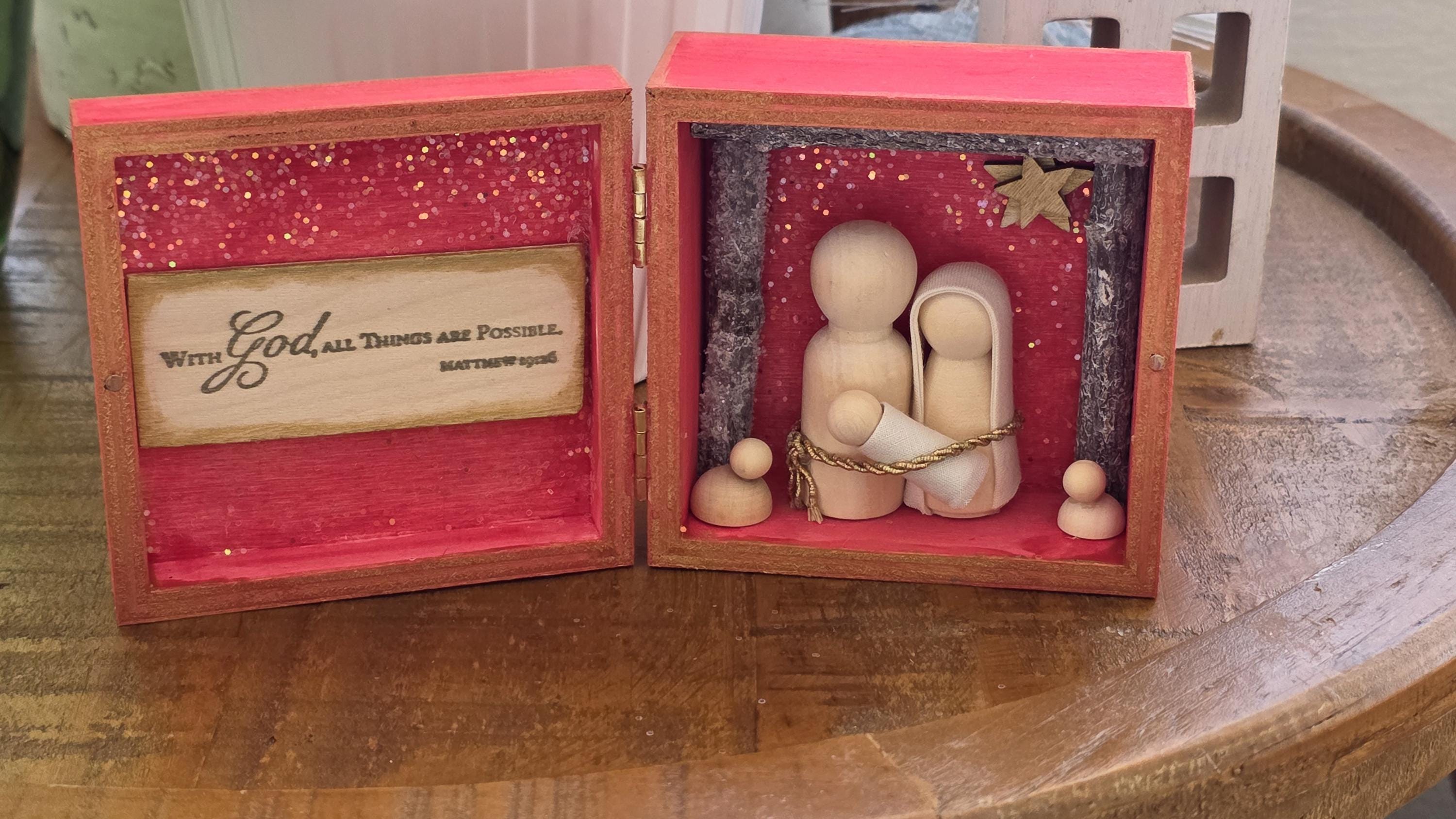 Nativity Set Square Red Box