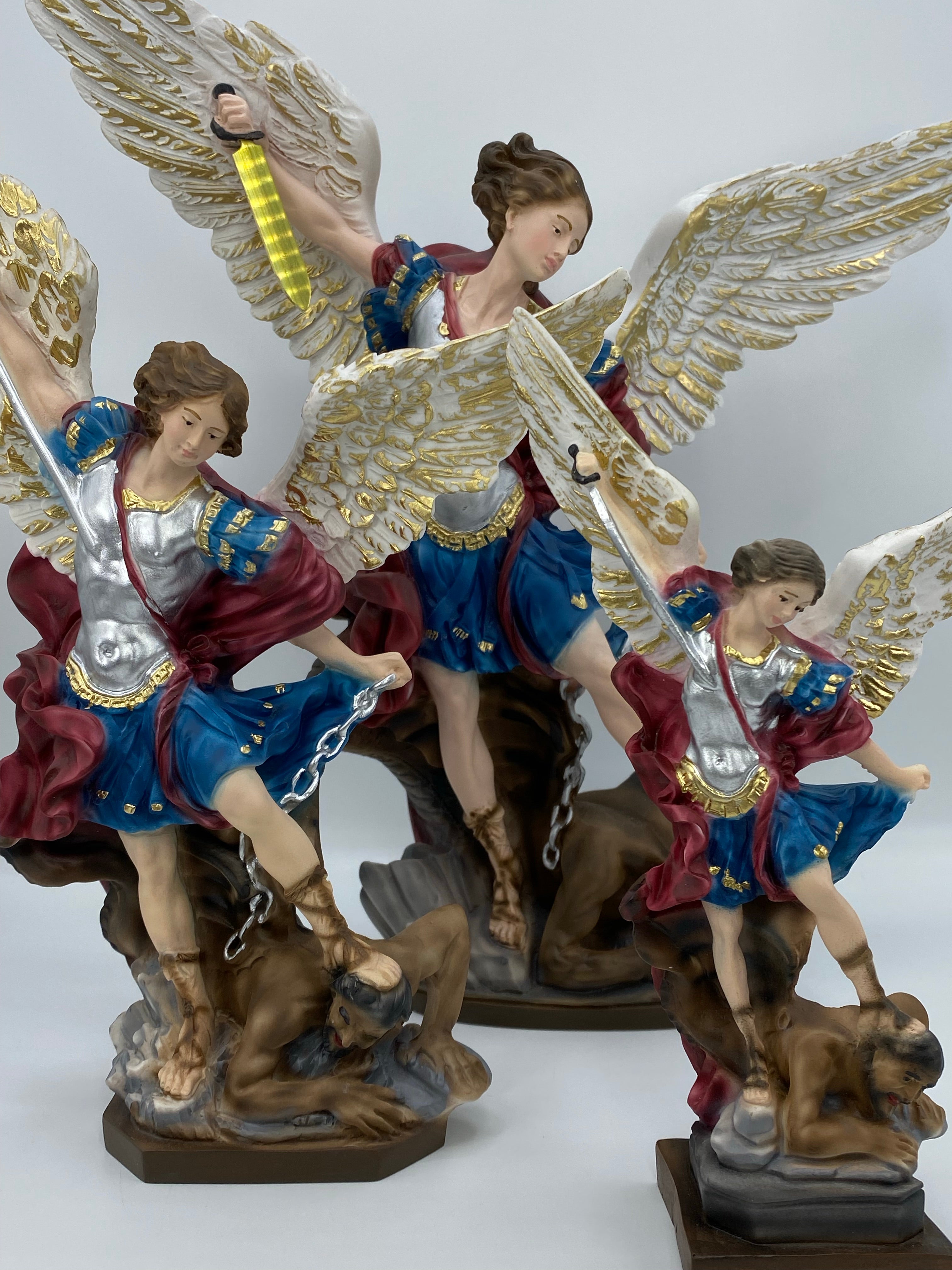 The Faith Gift Shop Saint Michael The Archangel  statue - Hand Painted in Italy - Our Tuscany Collection - Estatua de San Miguel Arcangel