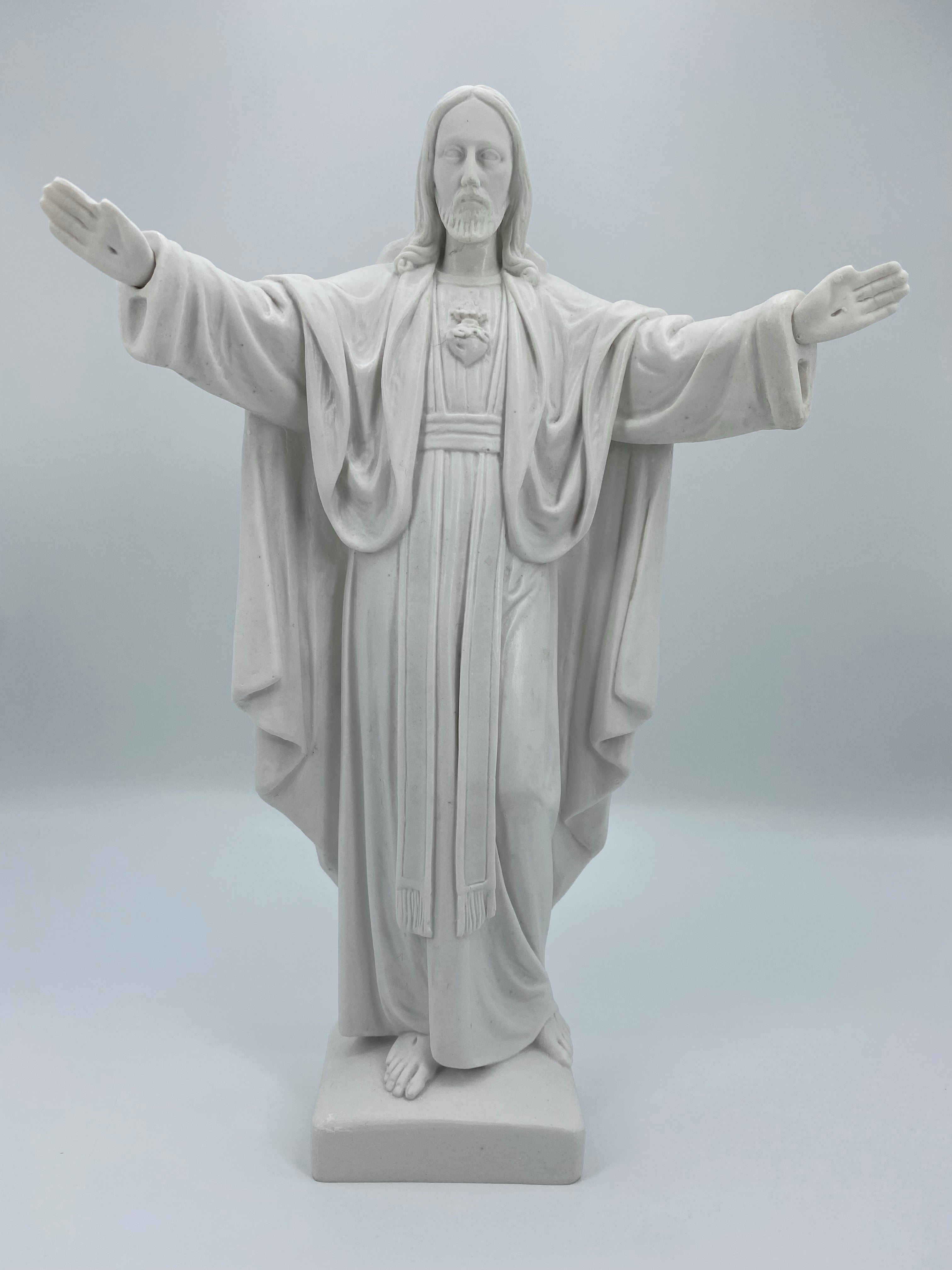 Estatua Blanca del Sagrado Corazón de Jesús Montmatre de la Tienda de Regalos Faith Made in Italy / Estatua Blanca del Sagrado Corazón de Jesús