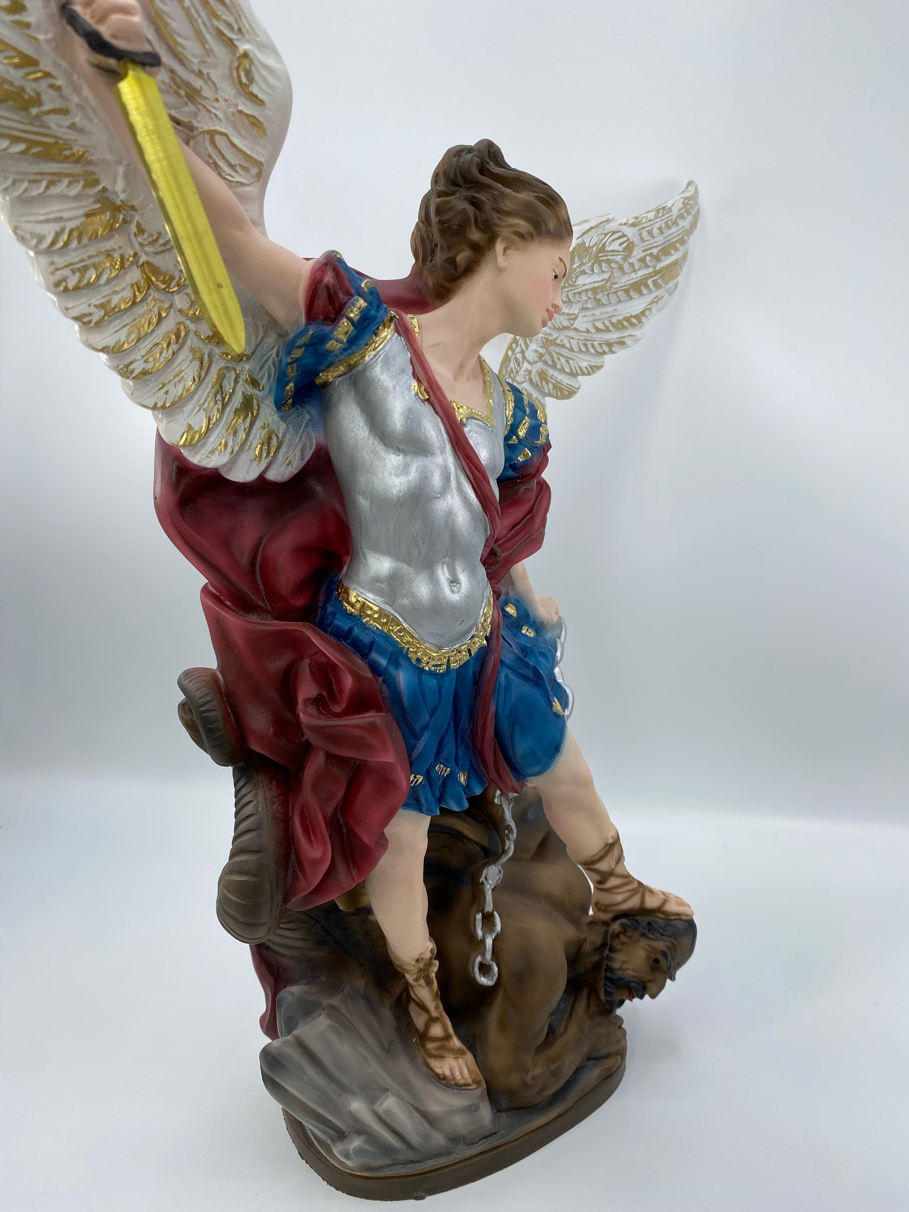 The Faith Gift Shop Saint Michael The Archangel  statue - Hand Painted in Italy - Our Tuscany Collection - Estatua de San Miguel Arcangel