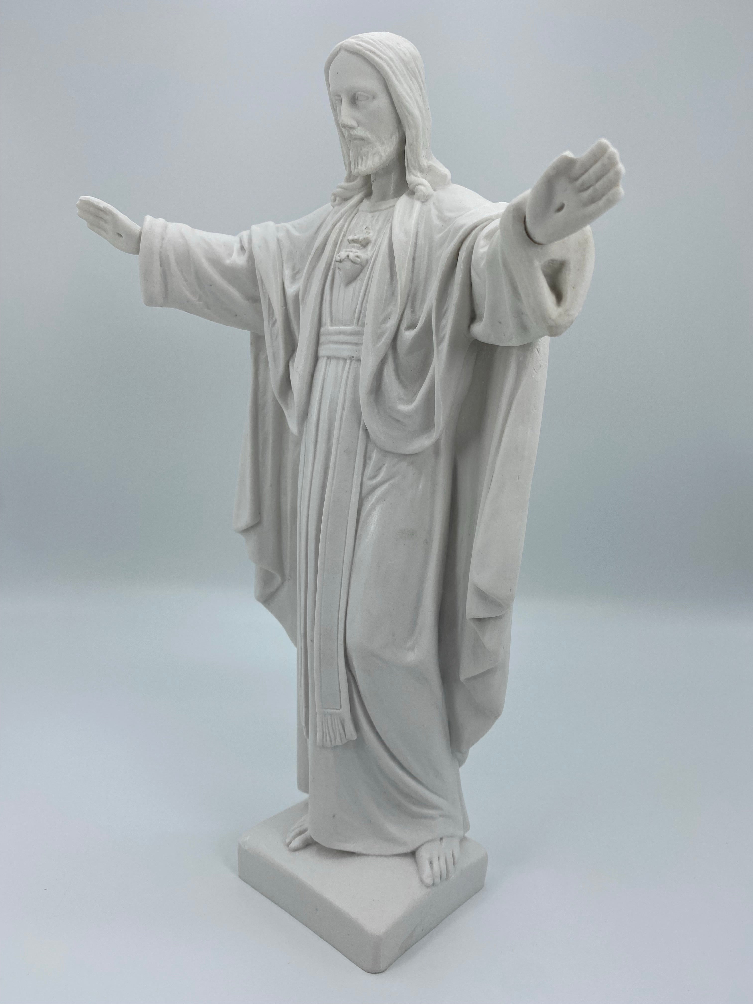 Estatua Blanca del Sagrado Corazón de Jesús Montmatre de la Tienda de Regalos Faith Made in Italy / Estatua Blanca del Sagrado Corazón de Jesús