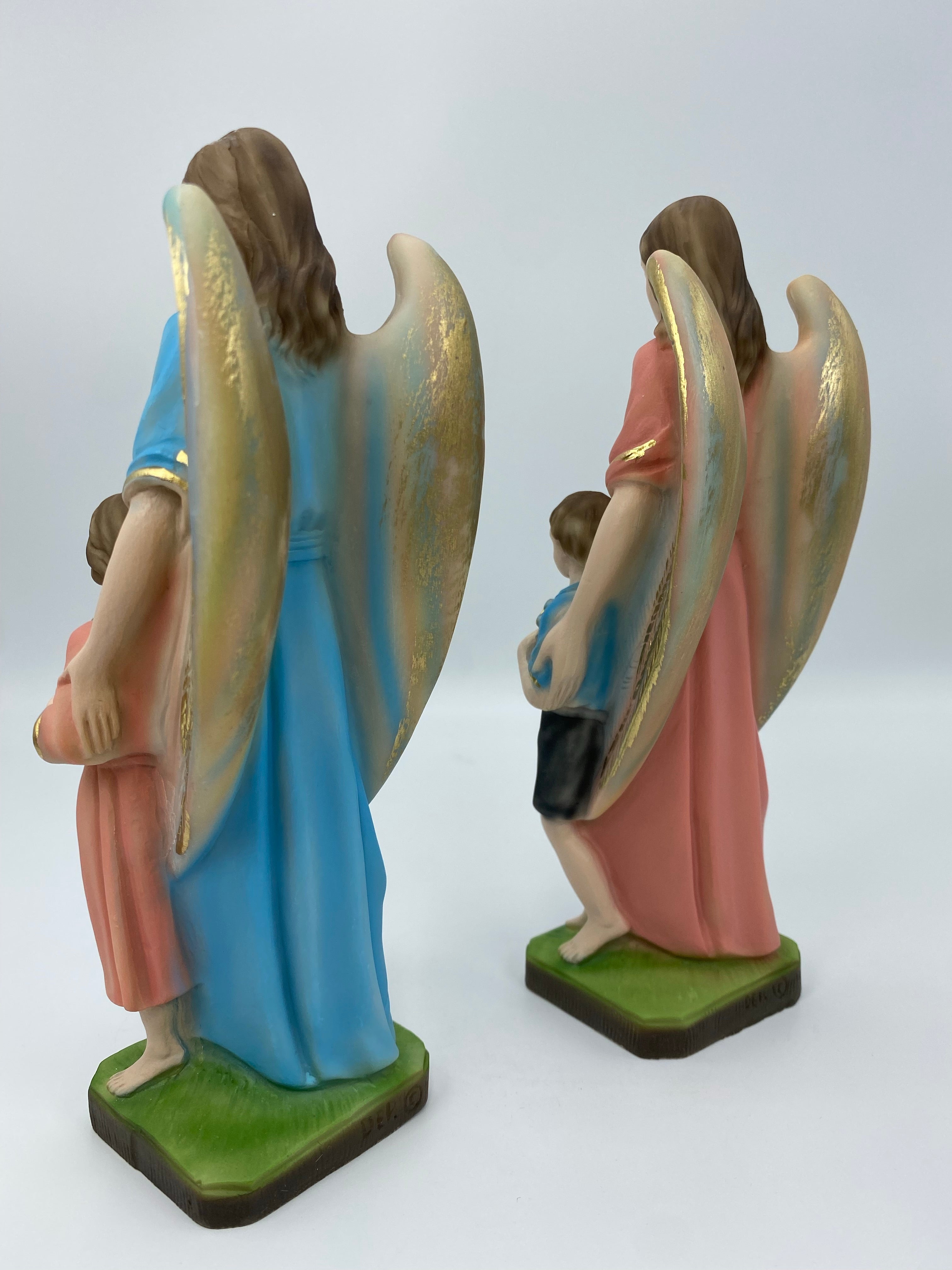 Estatua de los Ángeles Guardianes de The Faith Gift Shop - Pintada a mano en Italia - Nuestra colección de Toscana - Estatua del Angel de La Guarda