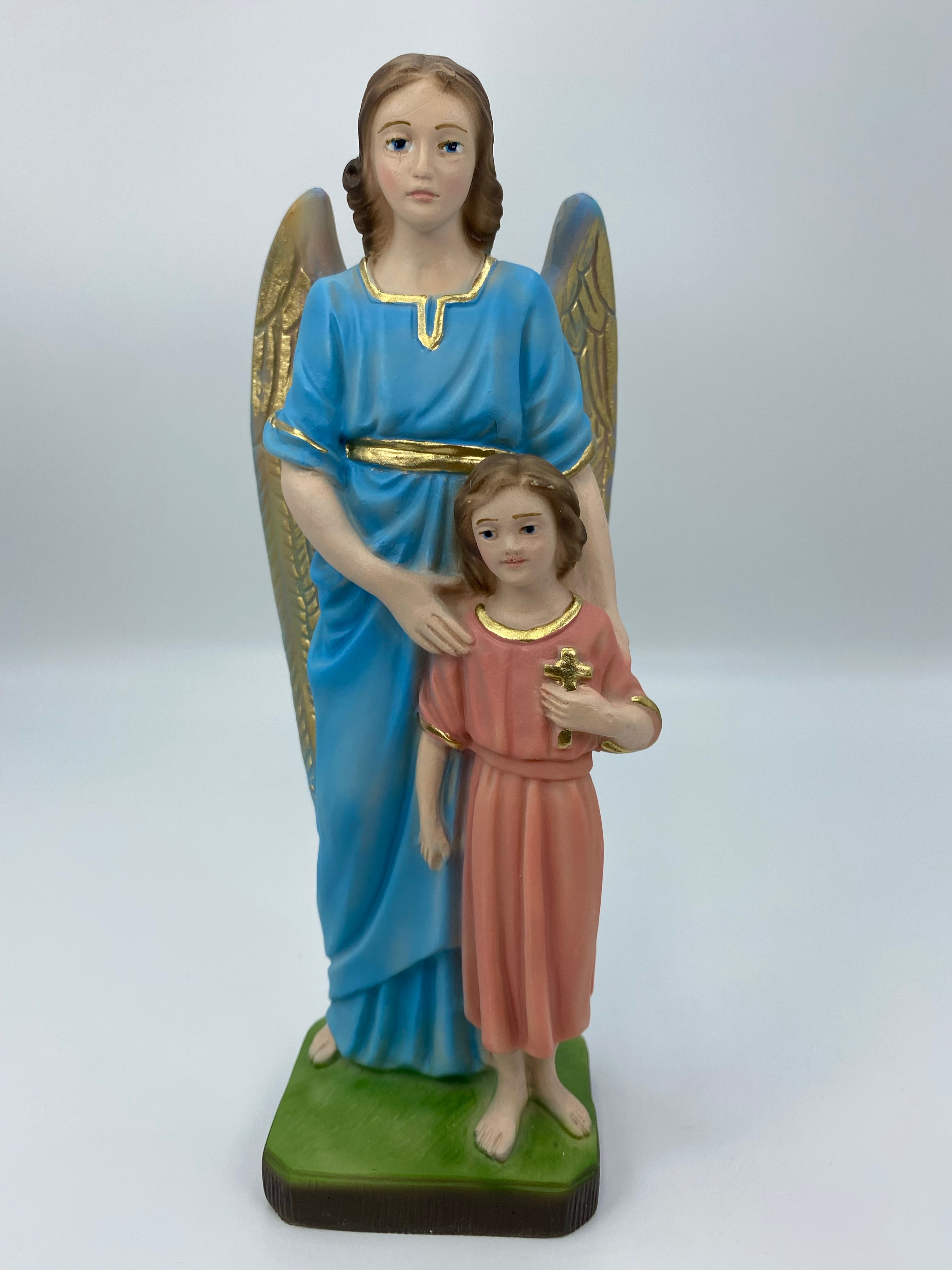 Estatua de los Ángeles Guardianes de The Faith Gift Shop - Pintada a mano en Italia - Nuestra colección de Toscana - Estatua del Angel de La Guarda