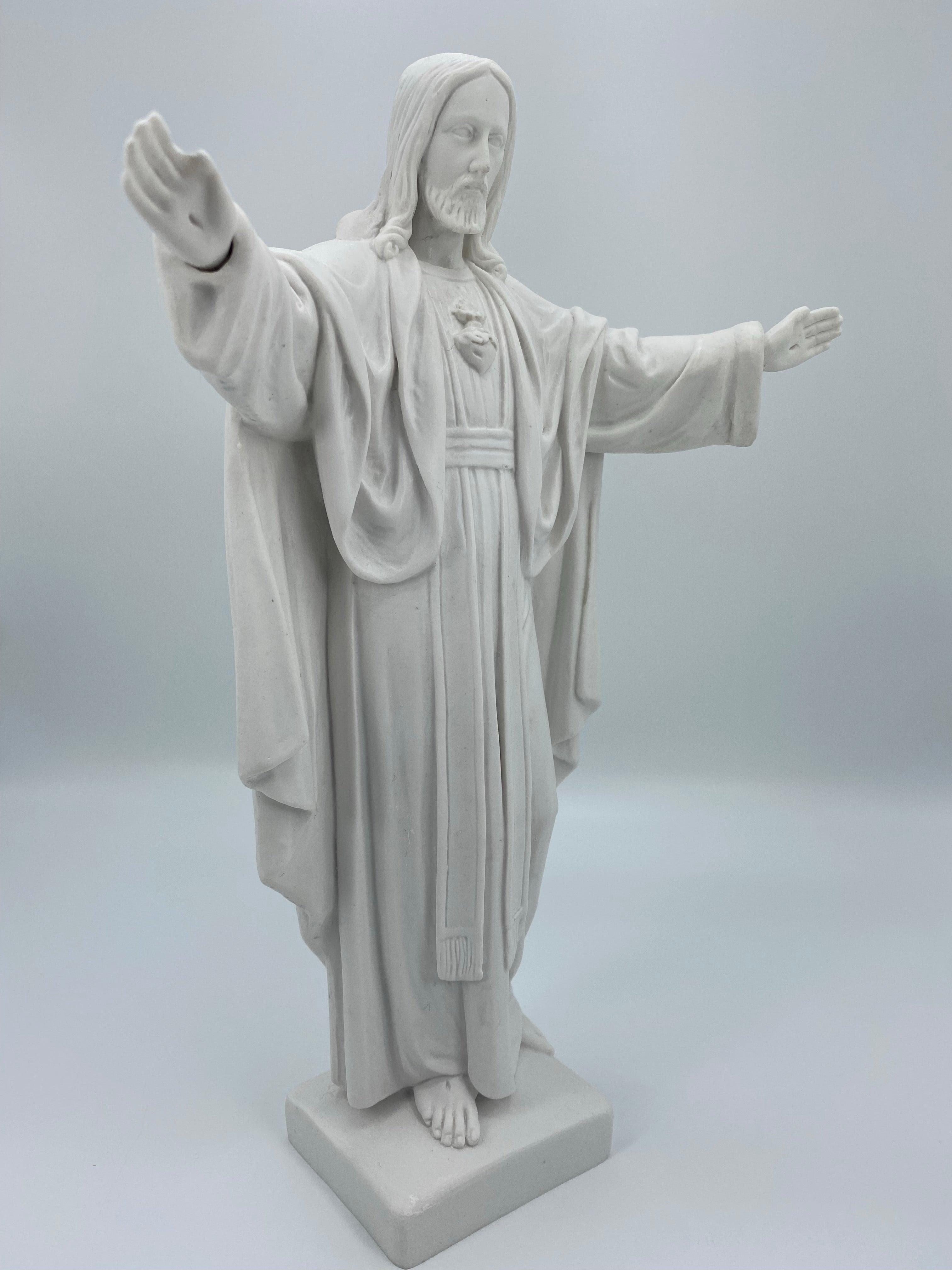 Estatua Blanca del Sagrado Corazón de Jesús Montmatre de la Tienda de Regalos Faith Made in Italy / Estatua Blanca del Sagrado Corazón de Jesús