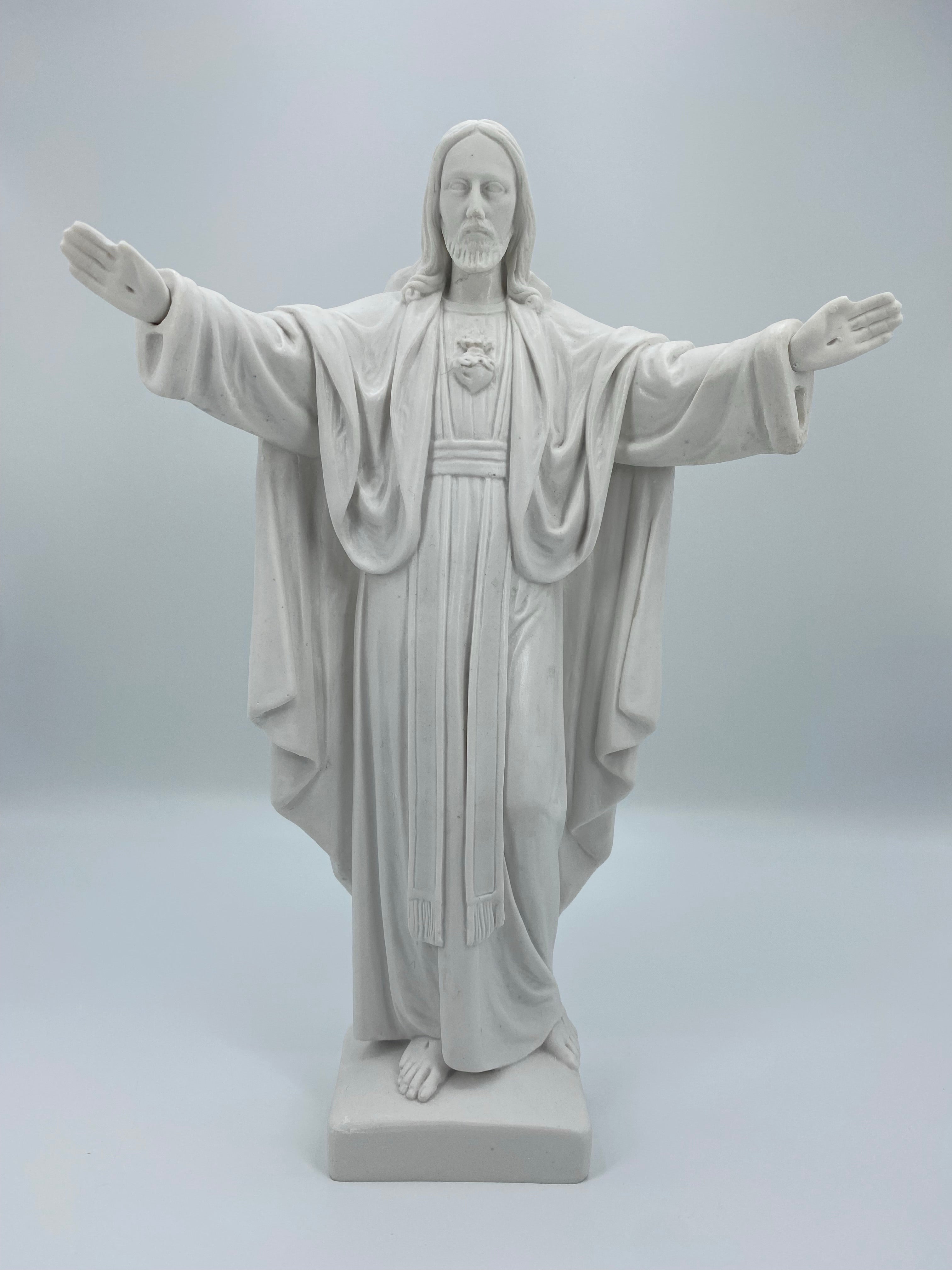 Estatua Blanca del Sagrado Corazón de Jesús Montmatre de la Tienda de Regalos Faith Made in Italy / Estatua Blanca del Sagrado Corazón de Jesús