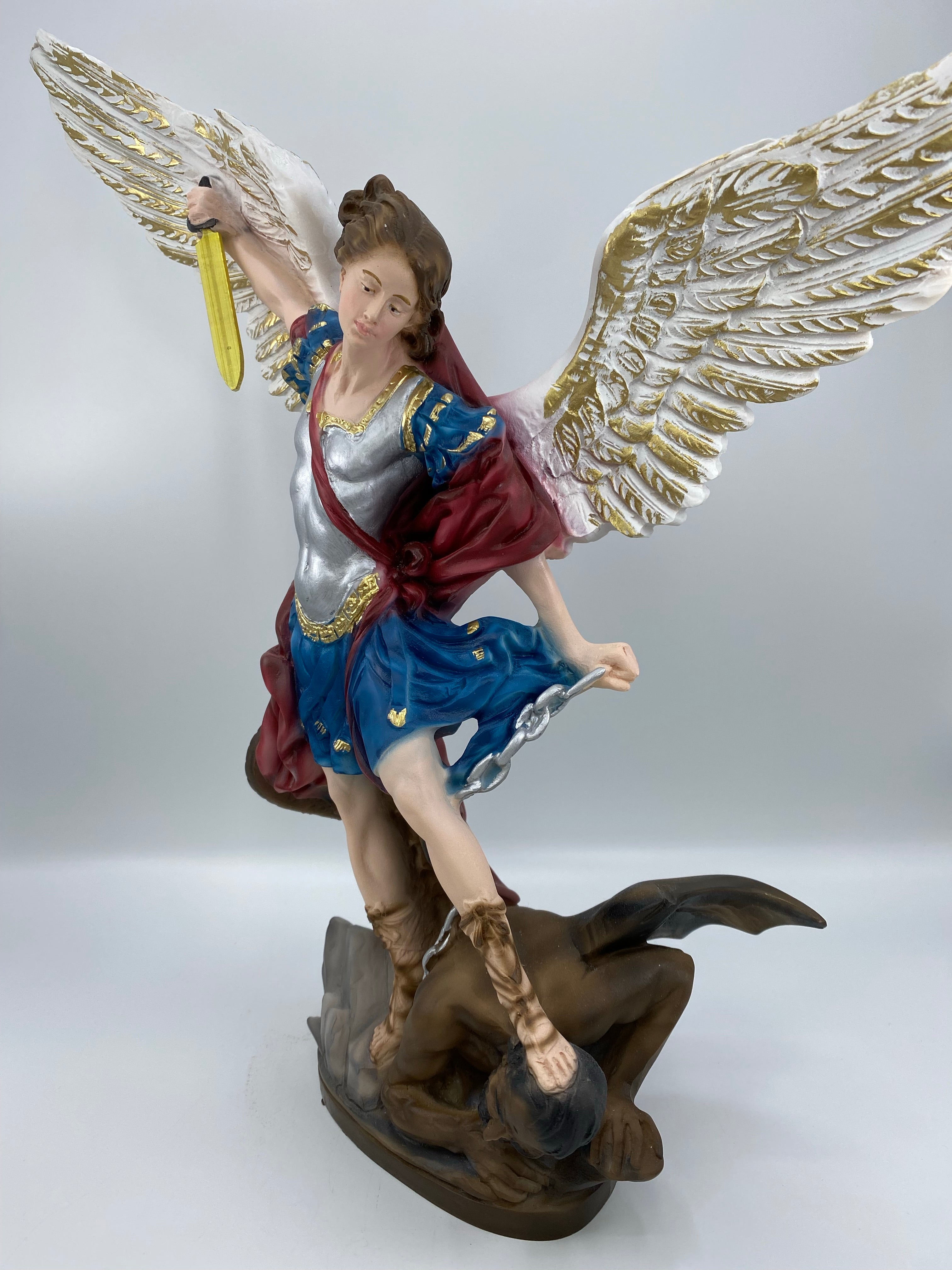 The Faith Gift Shop Saint Michael The Archangel  statue - Hand Painted in Italy - Our Tuscany Collection - Estatua de San Miguel Arcangel