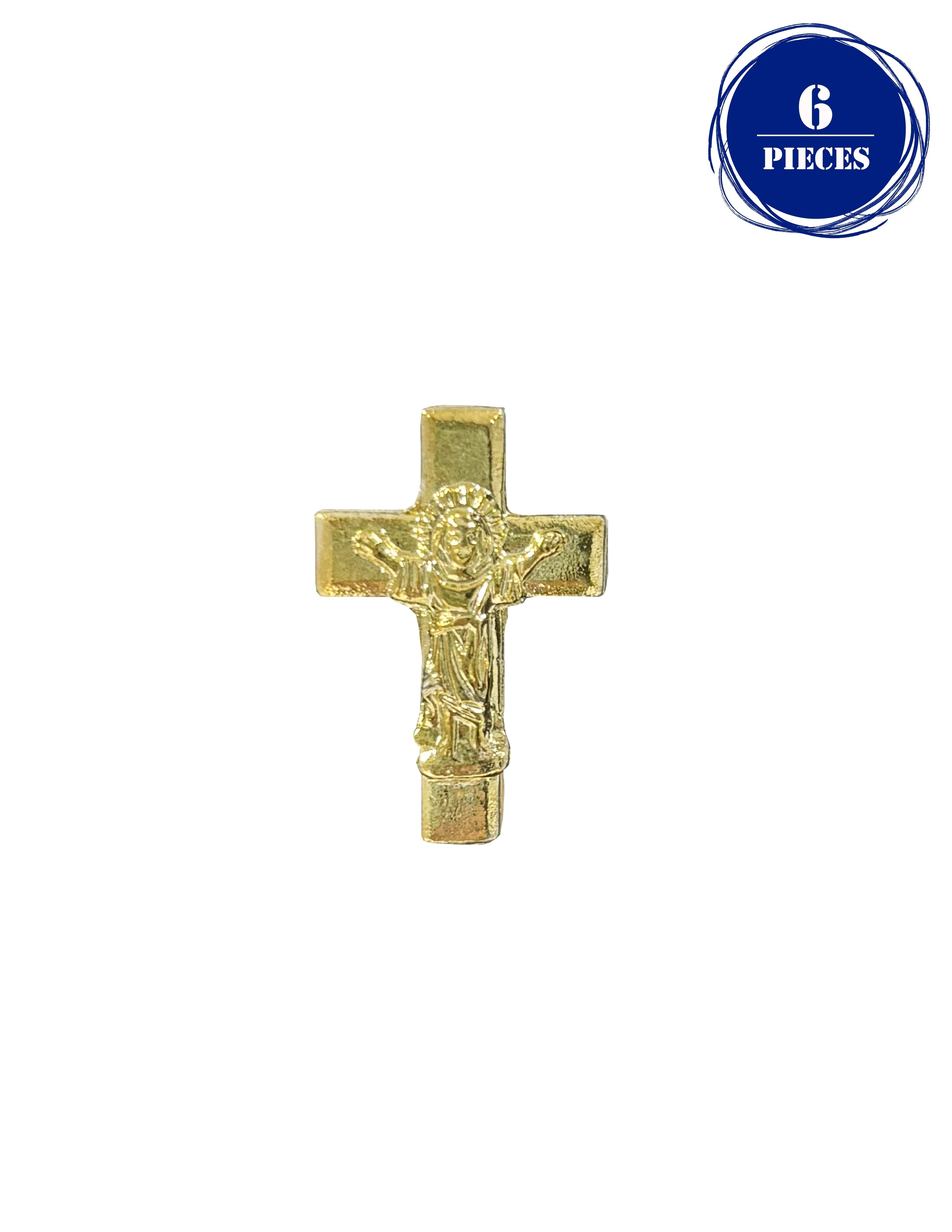 Pines de solapa católicos con acento dorado