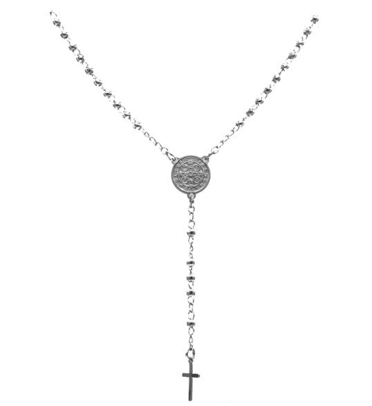 Collar rosario con medalla de San Benito